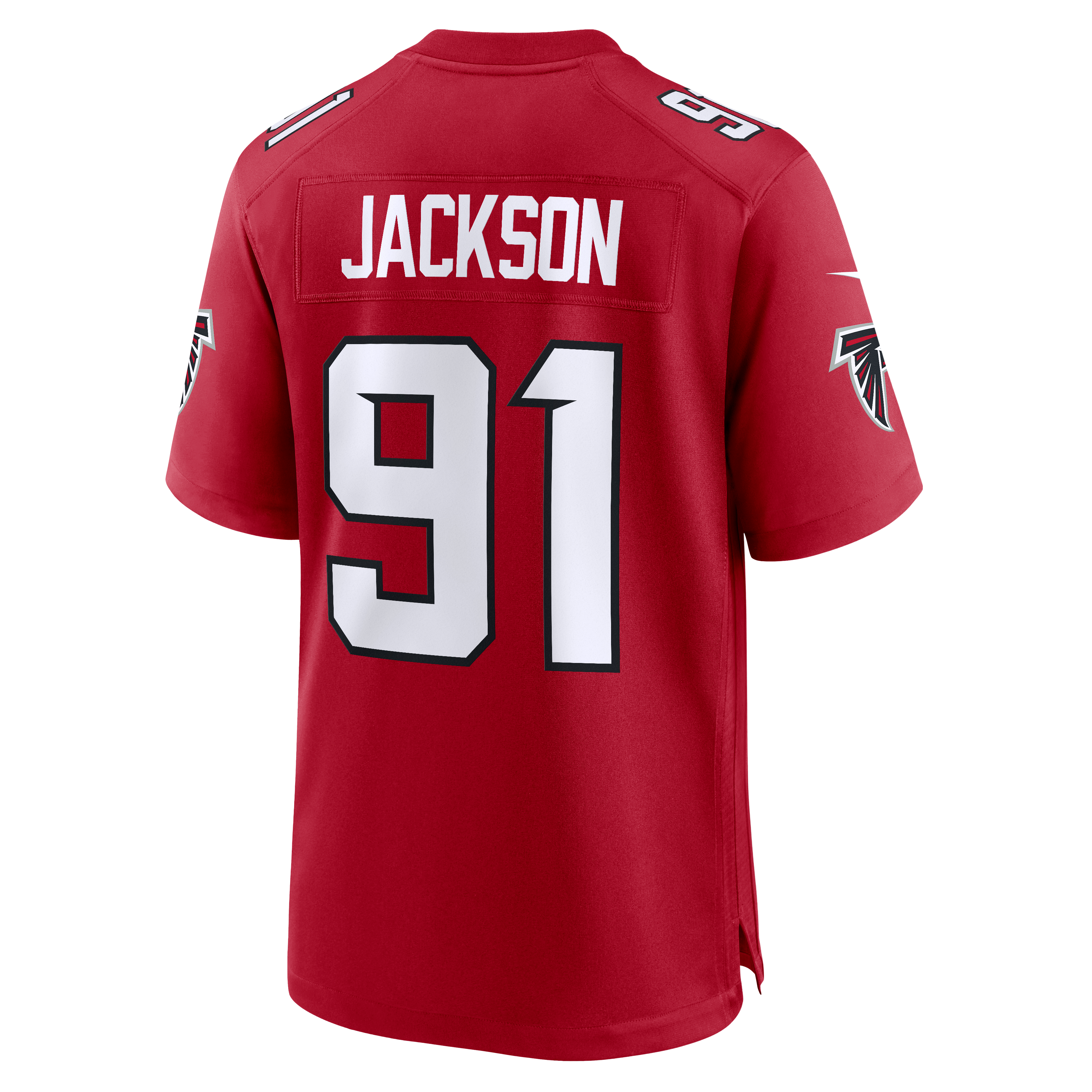 Maillot de match Nike Drake Jackson rouge des Falcons d'Atlanta pour homme