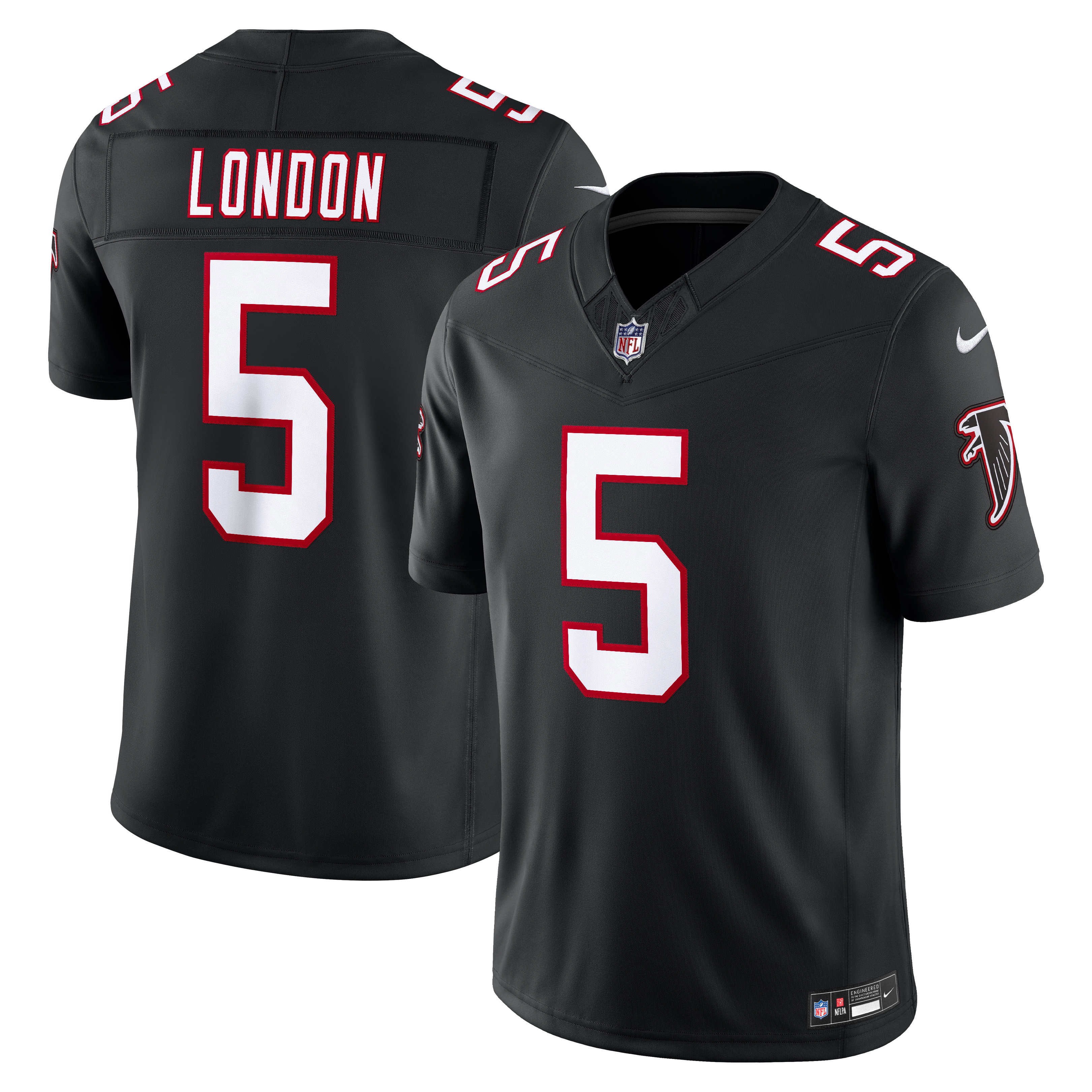 Maillot Nike Drake London rouge Atlanta Falcons Team Vapor F.U.S.E. Stitched Limited pour homme