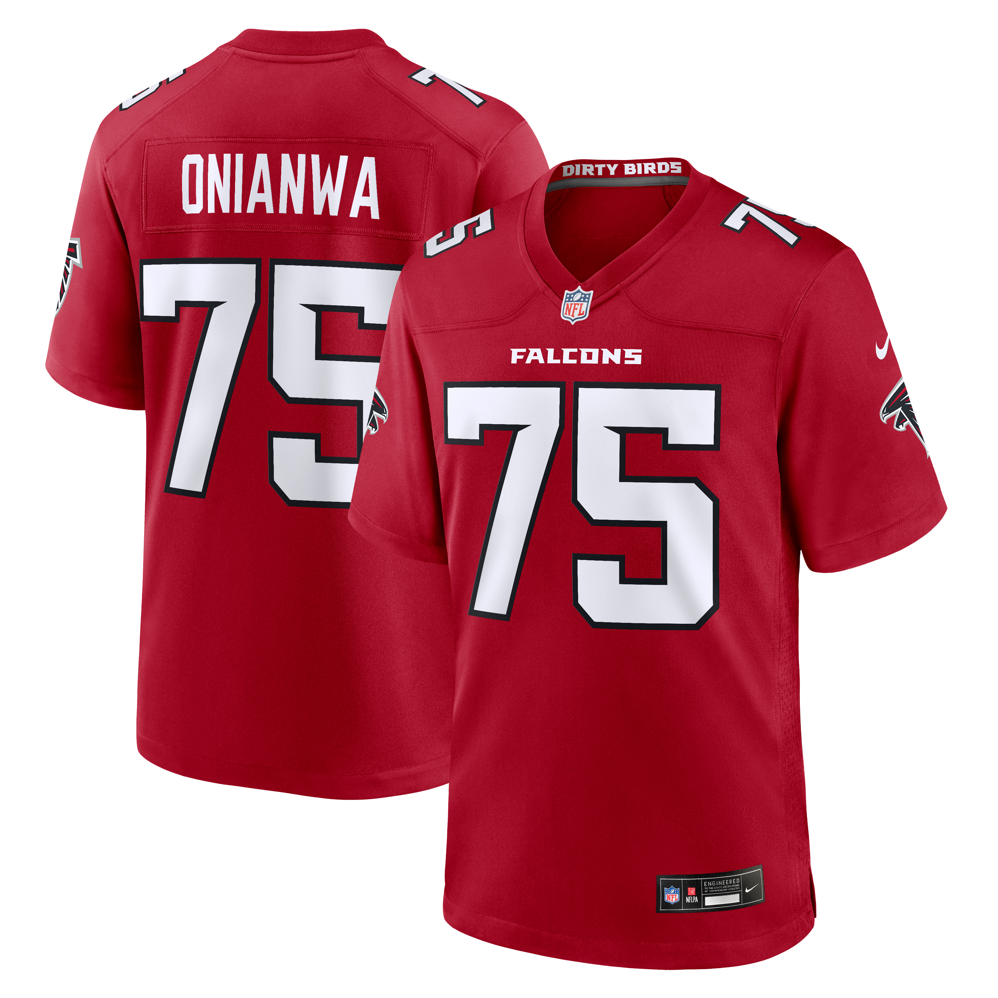 Men's Nike Ethan Onianwa Red Atlanta Falcons Team Game Jersey