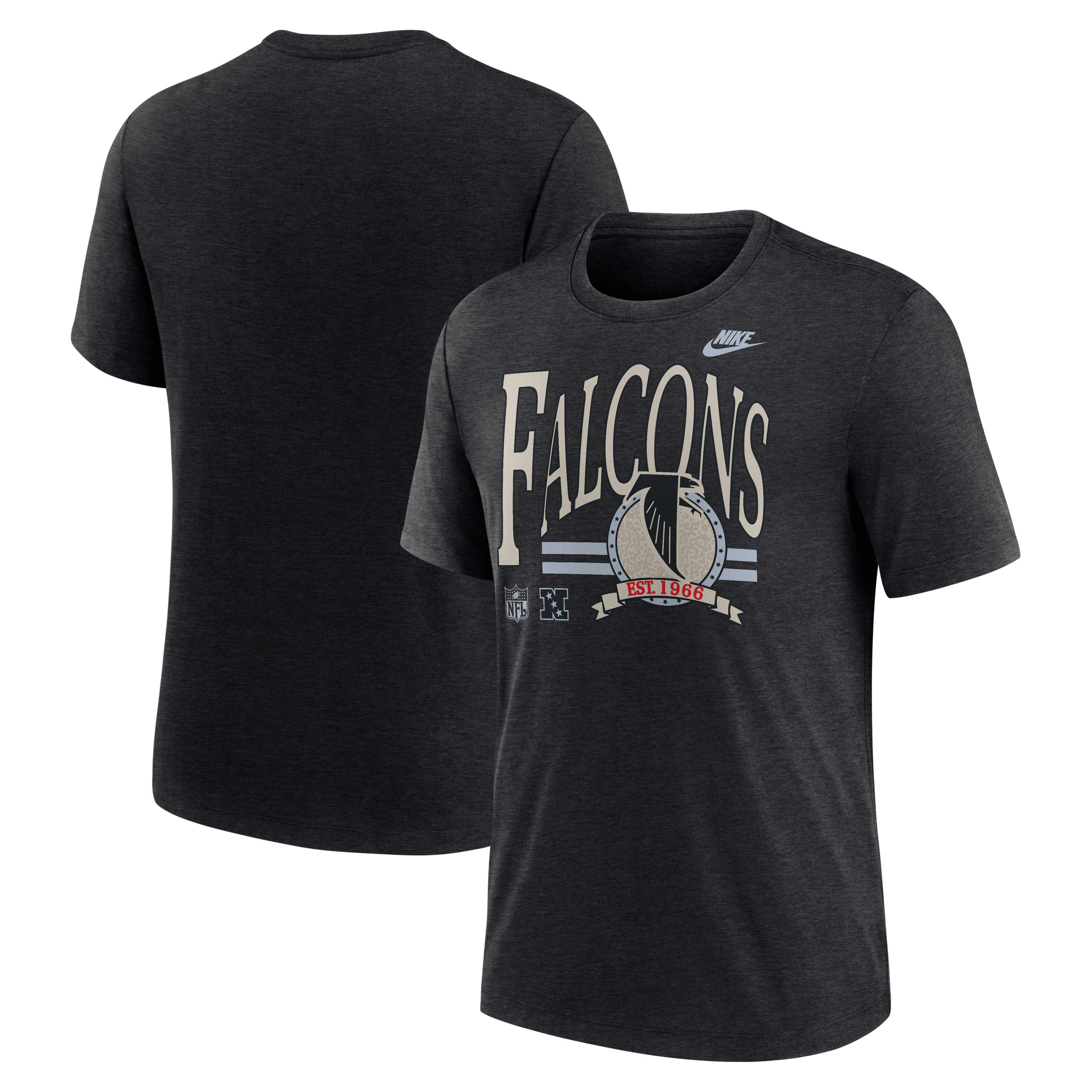 Men's Nike Heather Black Atlanta Falcons Rewind Tri-Blend T-Shirt