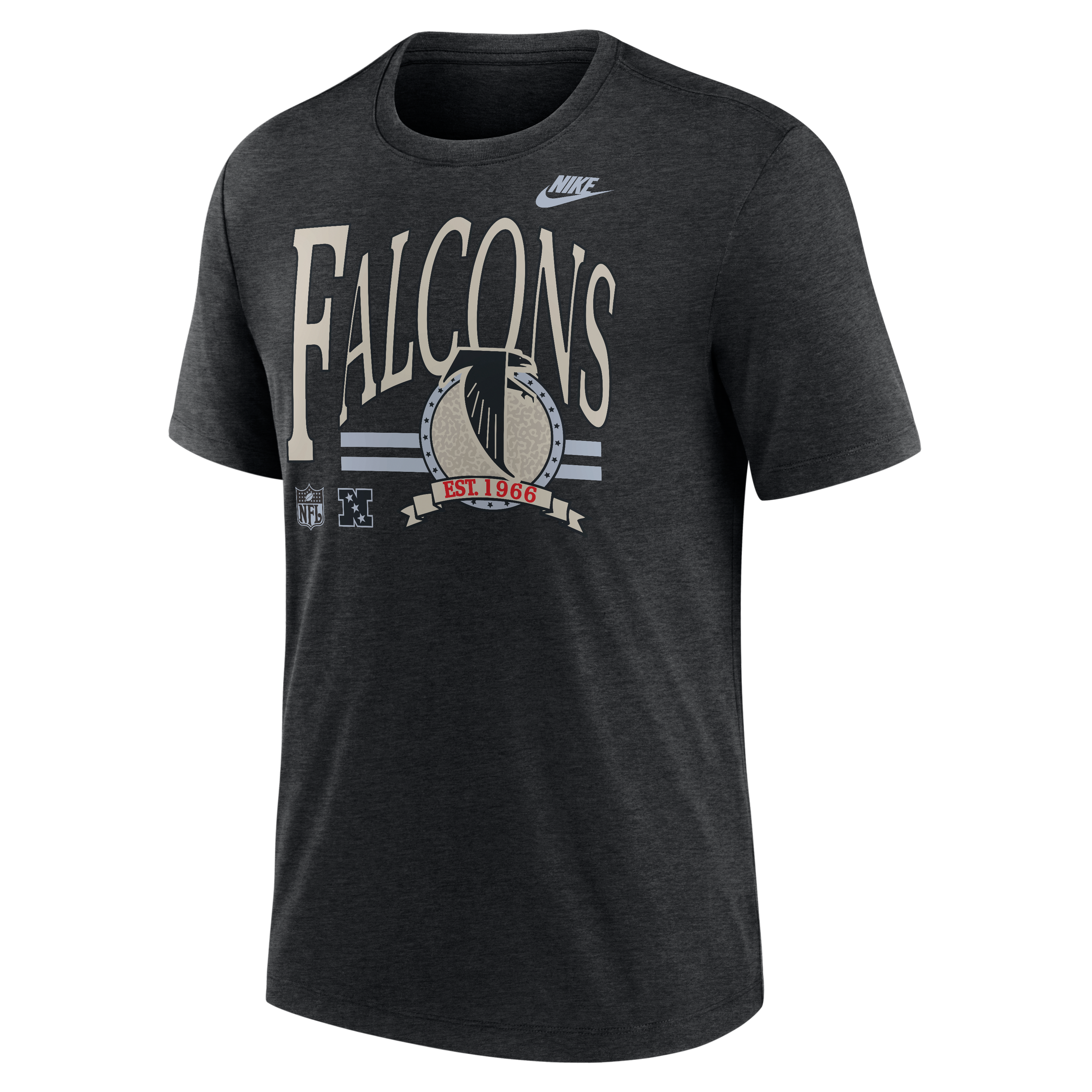 Men's Nike Heather Black Atlanta Falcons Rewind Tri-Blend T-Shirt