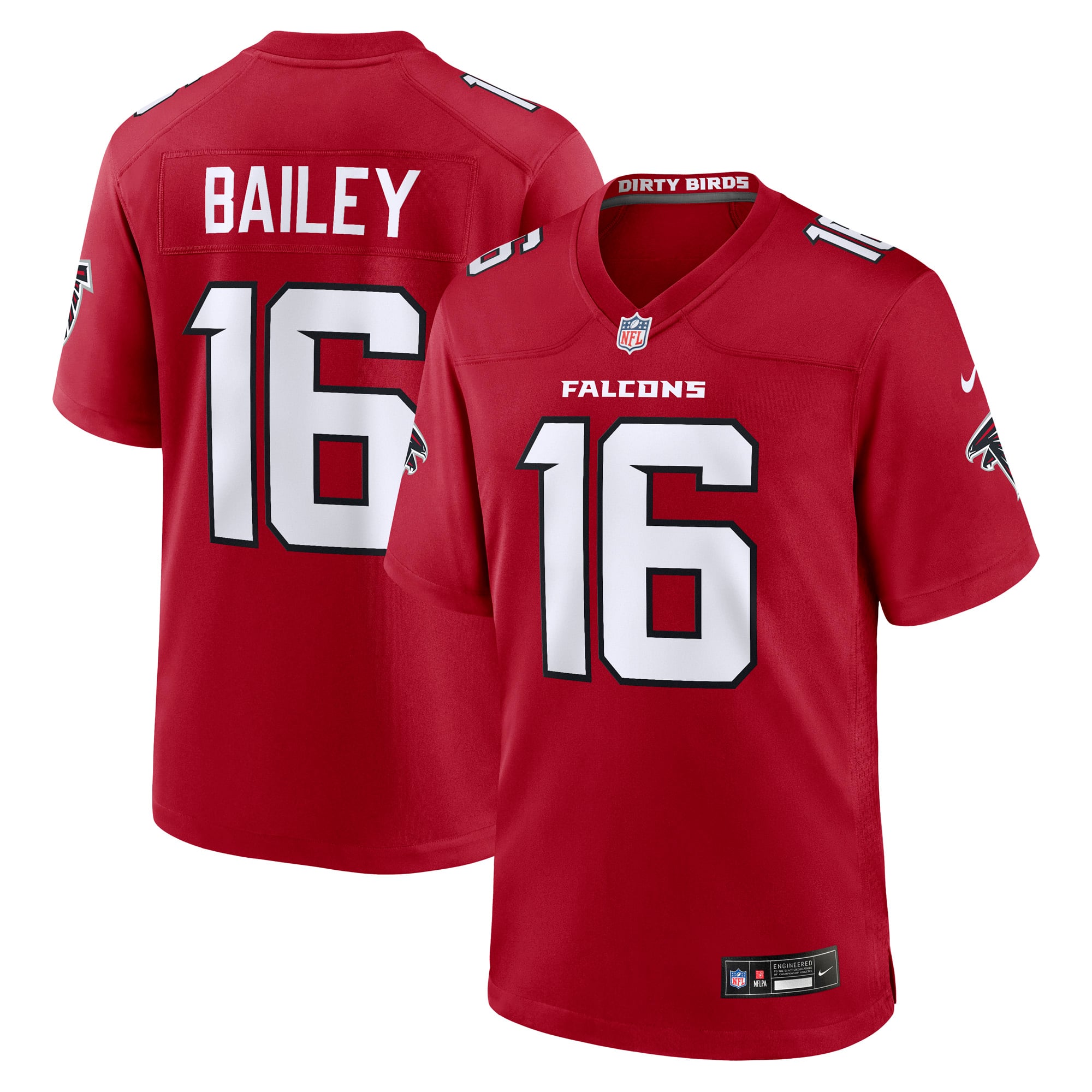 Maillot de match Nike Jake Bailey rouge des Falcons d'Atlanta pour homme