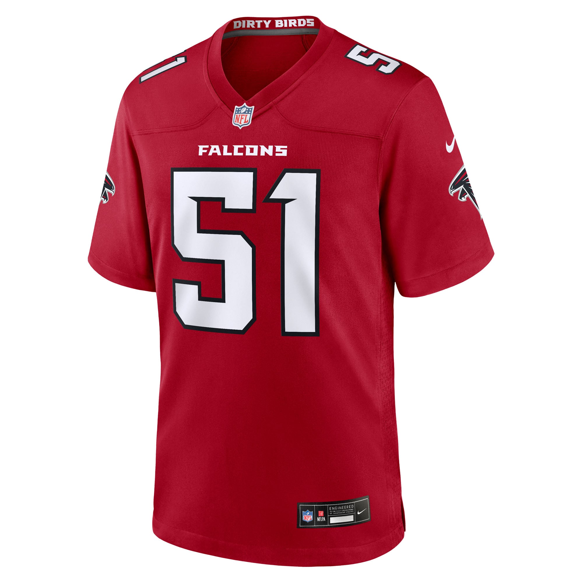 Maillot de match Nike Jared Ivey rouge des Falcons d'Atlanta pour homme