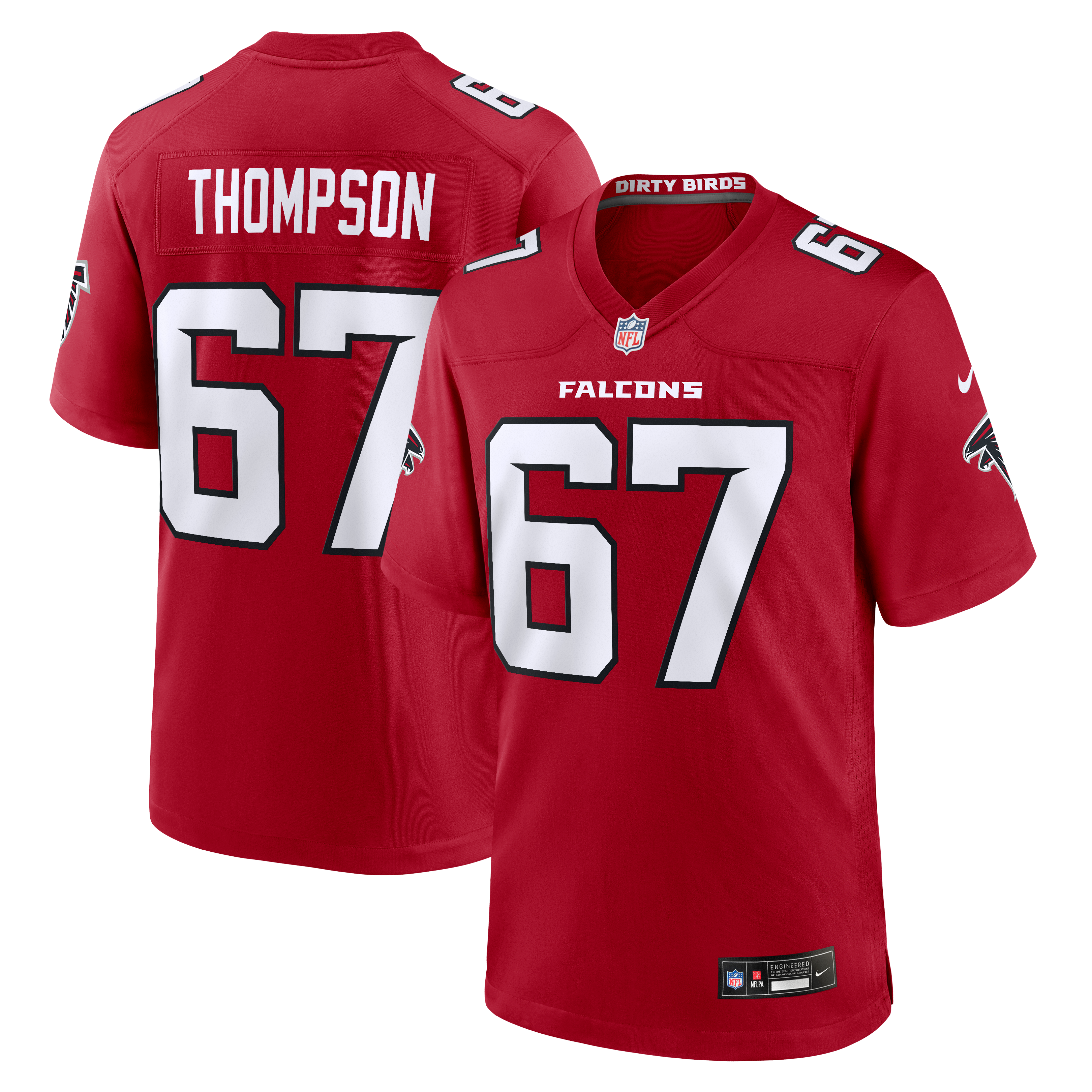 Maillot de match Nike Josh Thompson rouge des Falcons d'Atlanta pour homme
