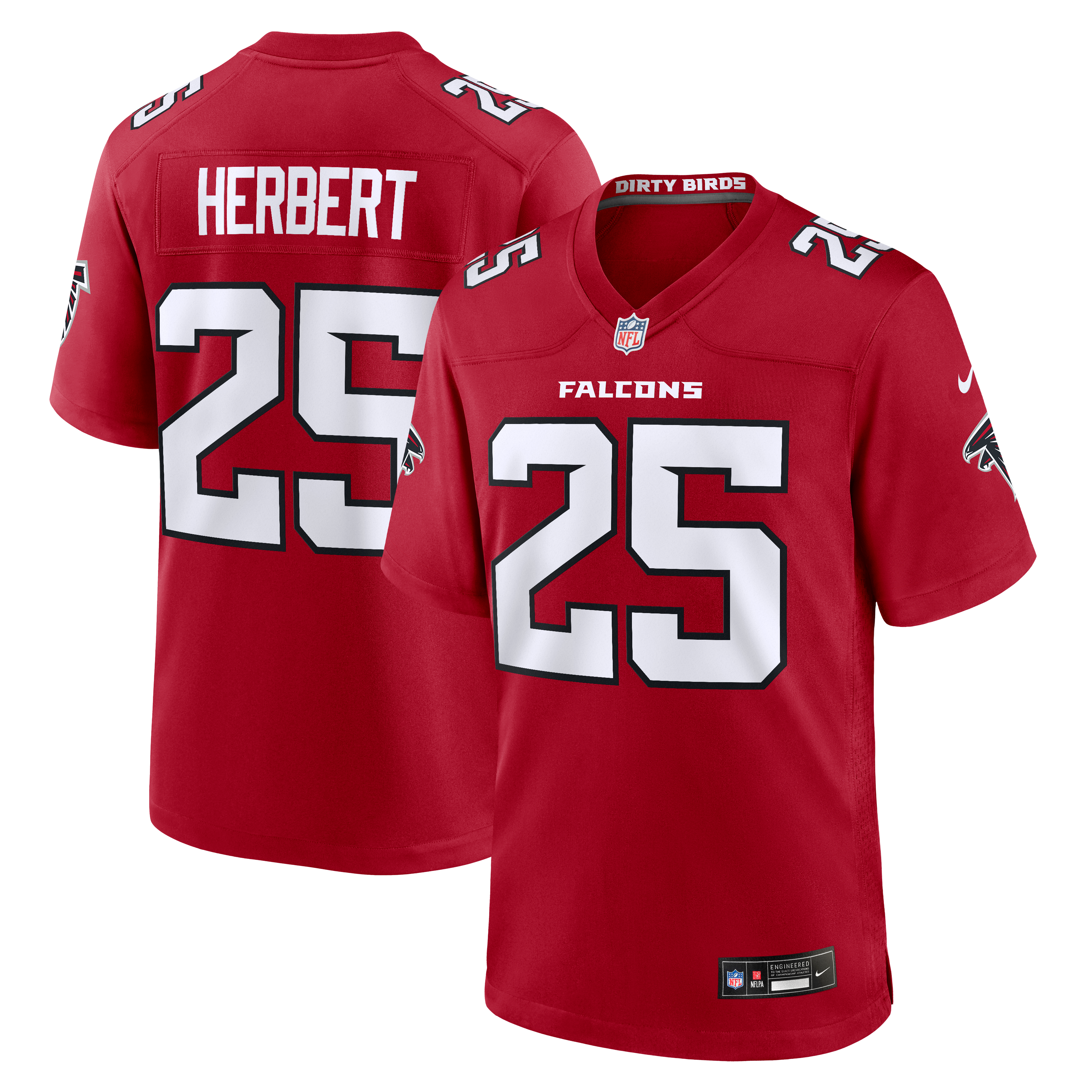 Maillot de match Nike Khalil Herbert rouge des Falcons d'Atlanta pour homme