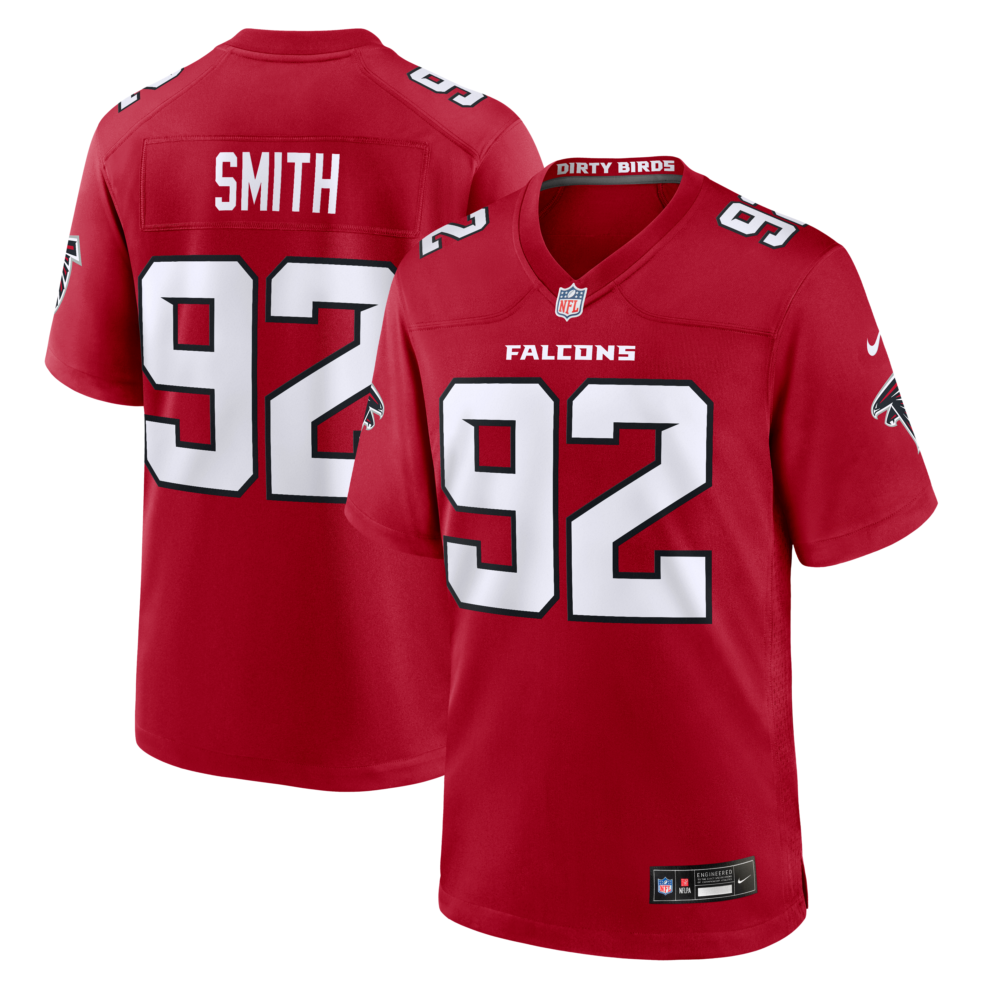 Maillot de match Nike Maason Smith rouge des Falcons d'Atlanta pour homme