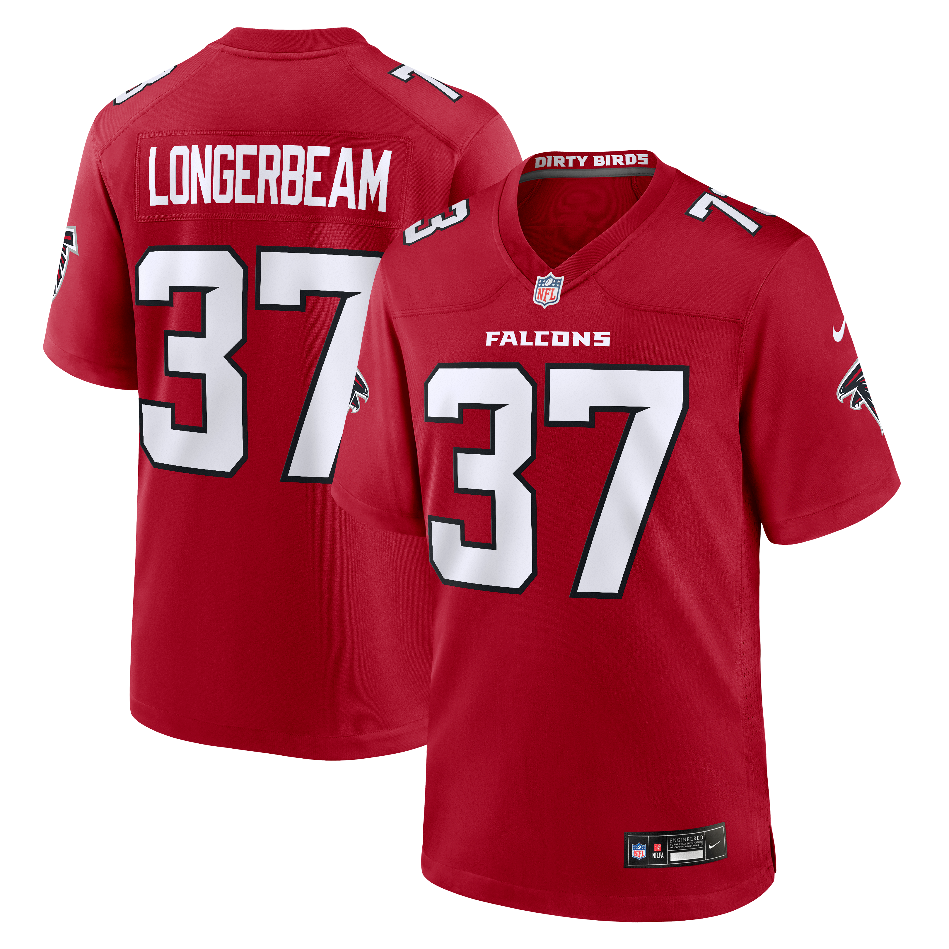 Maillot de match Nike Robert Longerbeam rouge des Falcons d'Atlanta pour homme