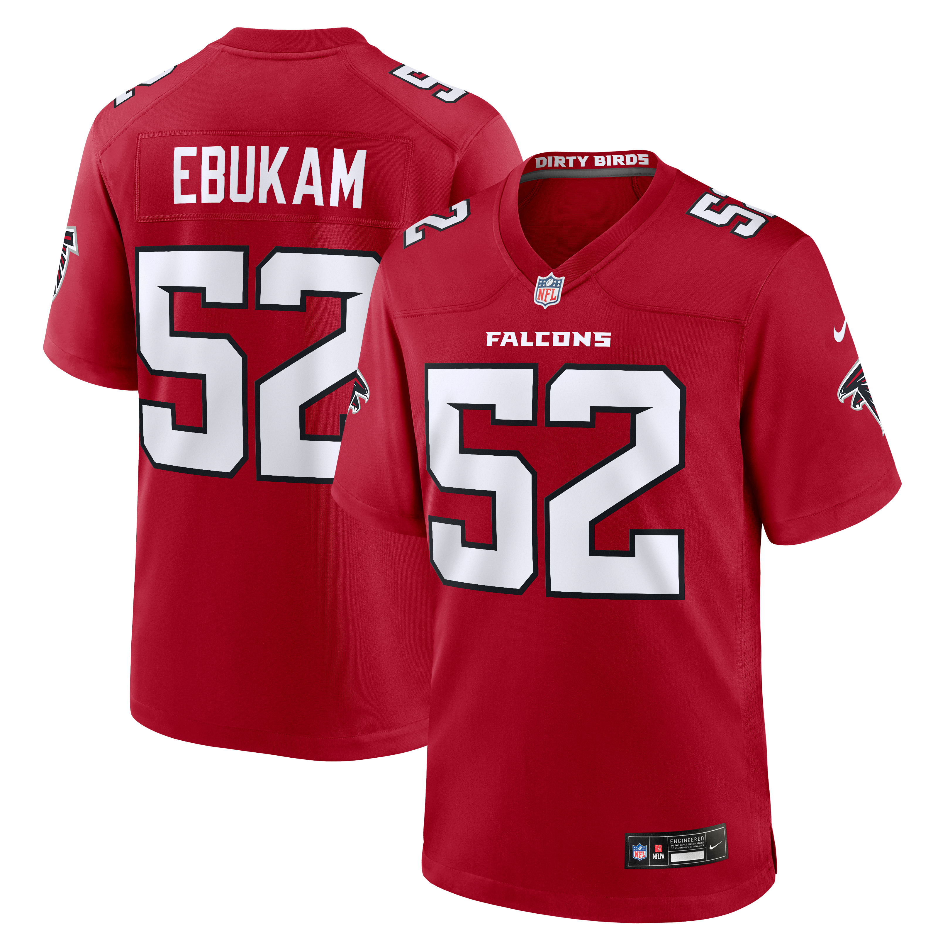 Men's Nike Samson Ebukam Red Atlanta Falcons Team Game Jersey