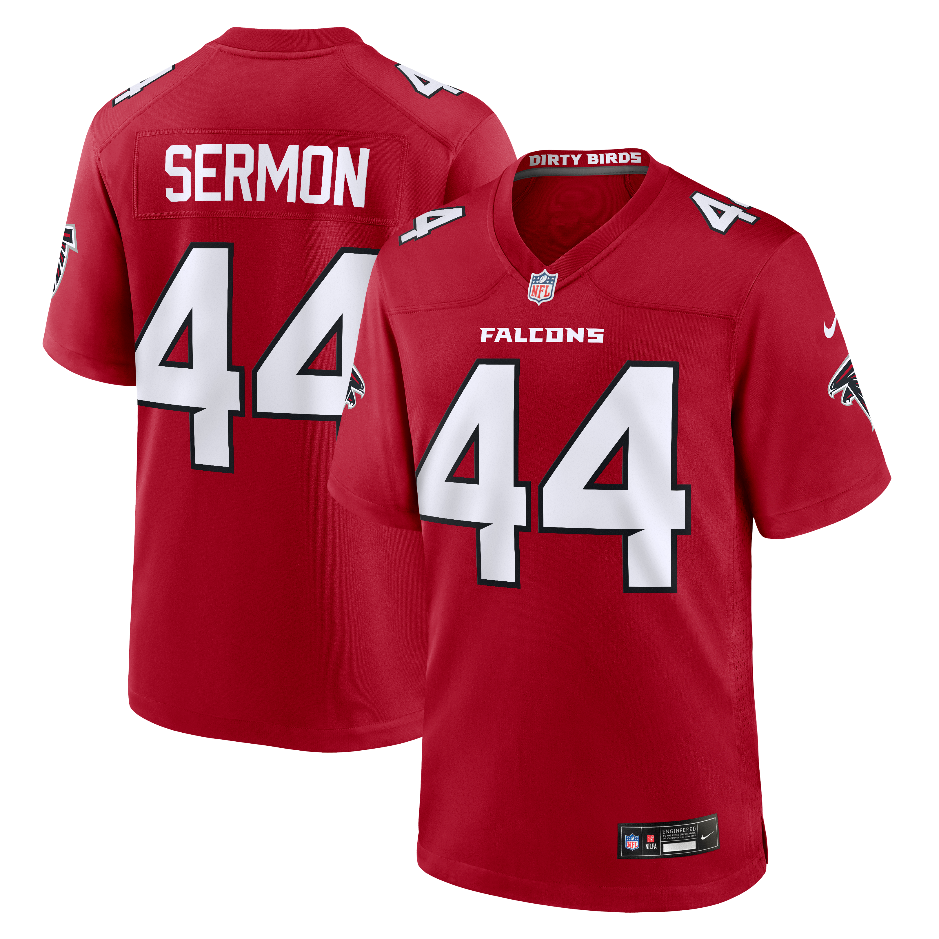 Men's Nike Trey Sermon Red Atlanta Falcons Team Game Jersey