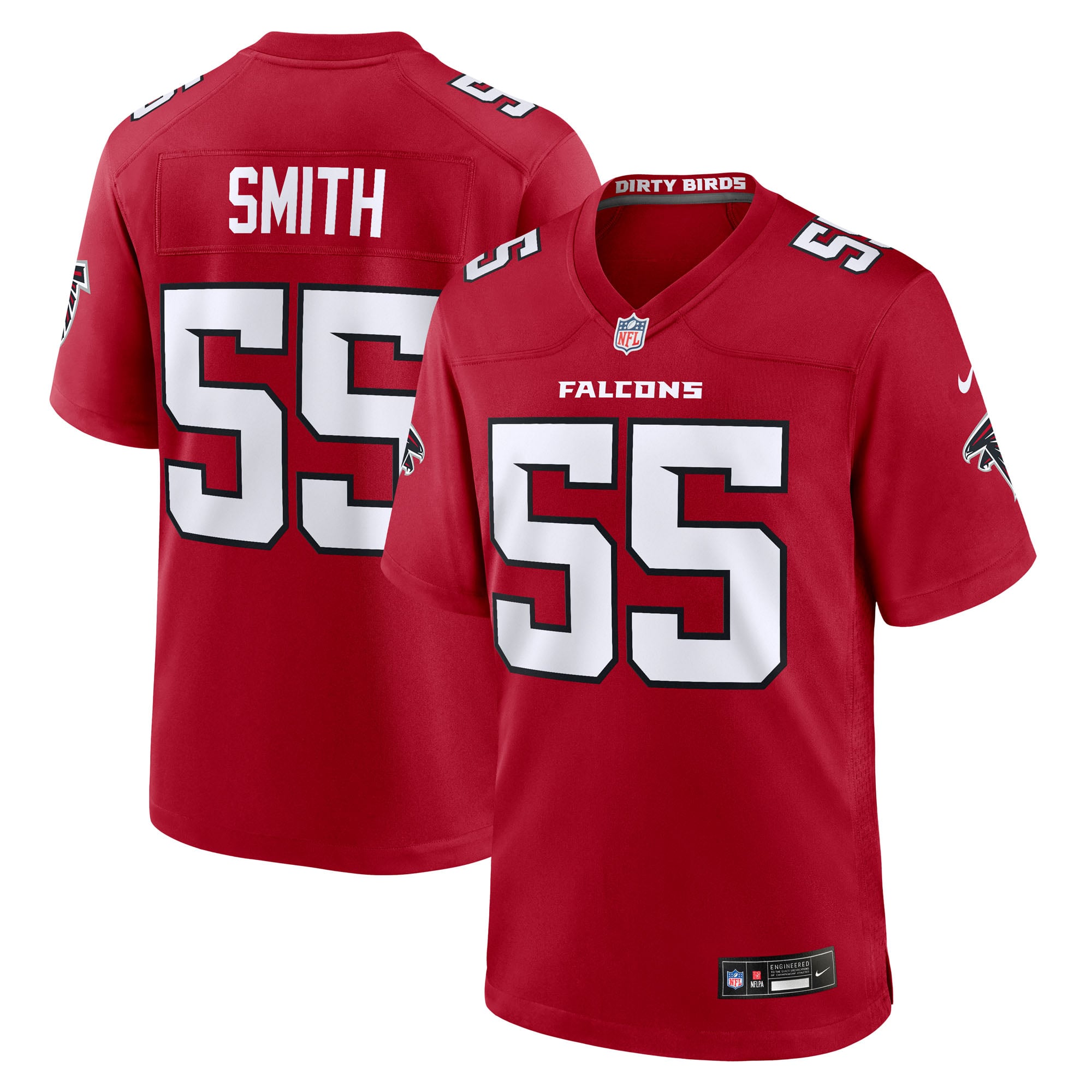 Maillot de match Nike Za'Darius Smith rouge des Falcons d'Atlanta pour homme