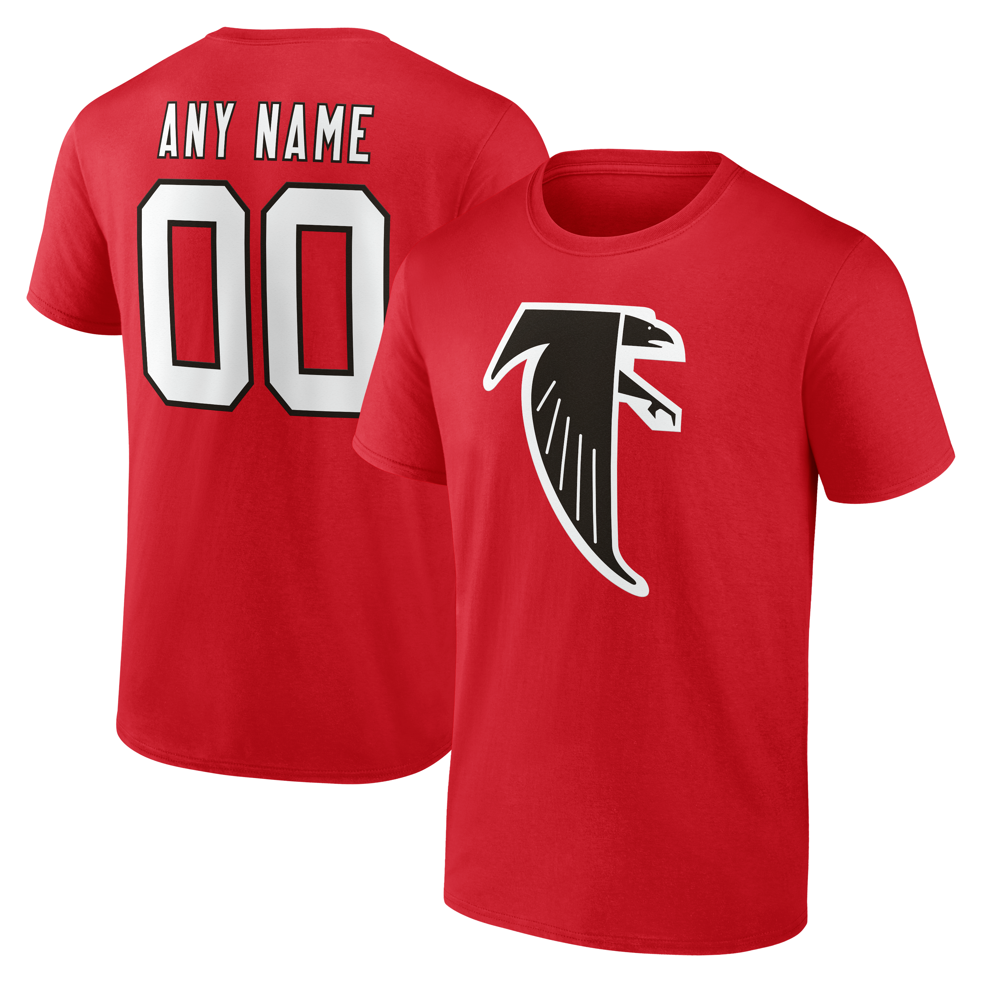 T-shirt authentique classique personnalisé avec nom et numéro des Falcons d'Atlanta rouges pour hommes