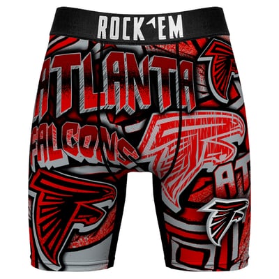  Atlanta Falcons Rock Em Socks Sketched Out Boxer Briefs - Red
