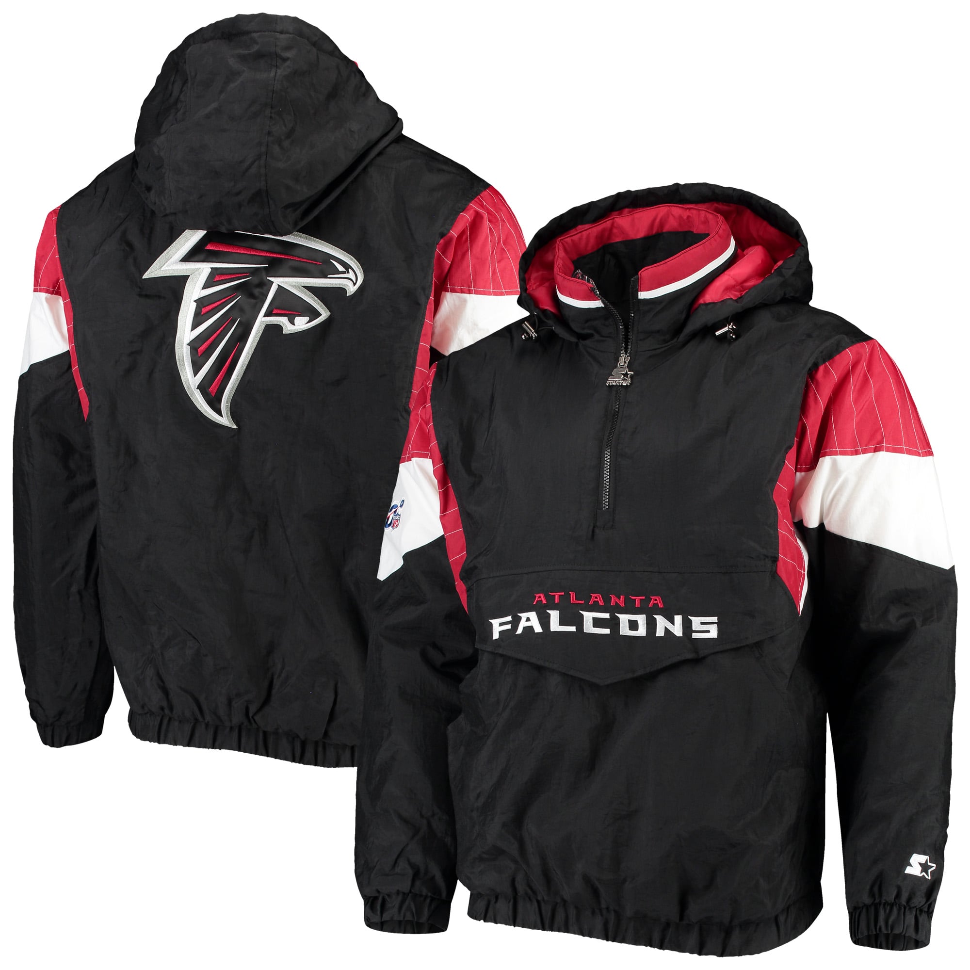 Atlanta Falcons Starter NFL 100 Quarter-Zip Breakaway Jacket - Black