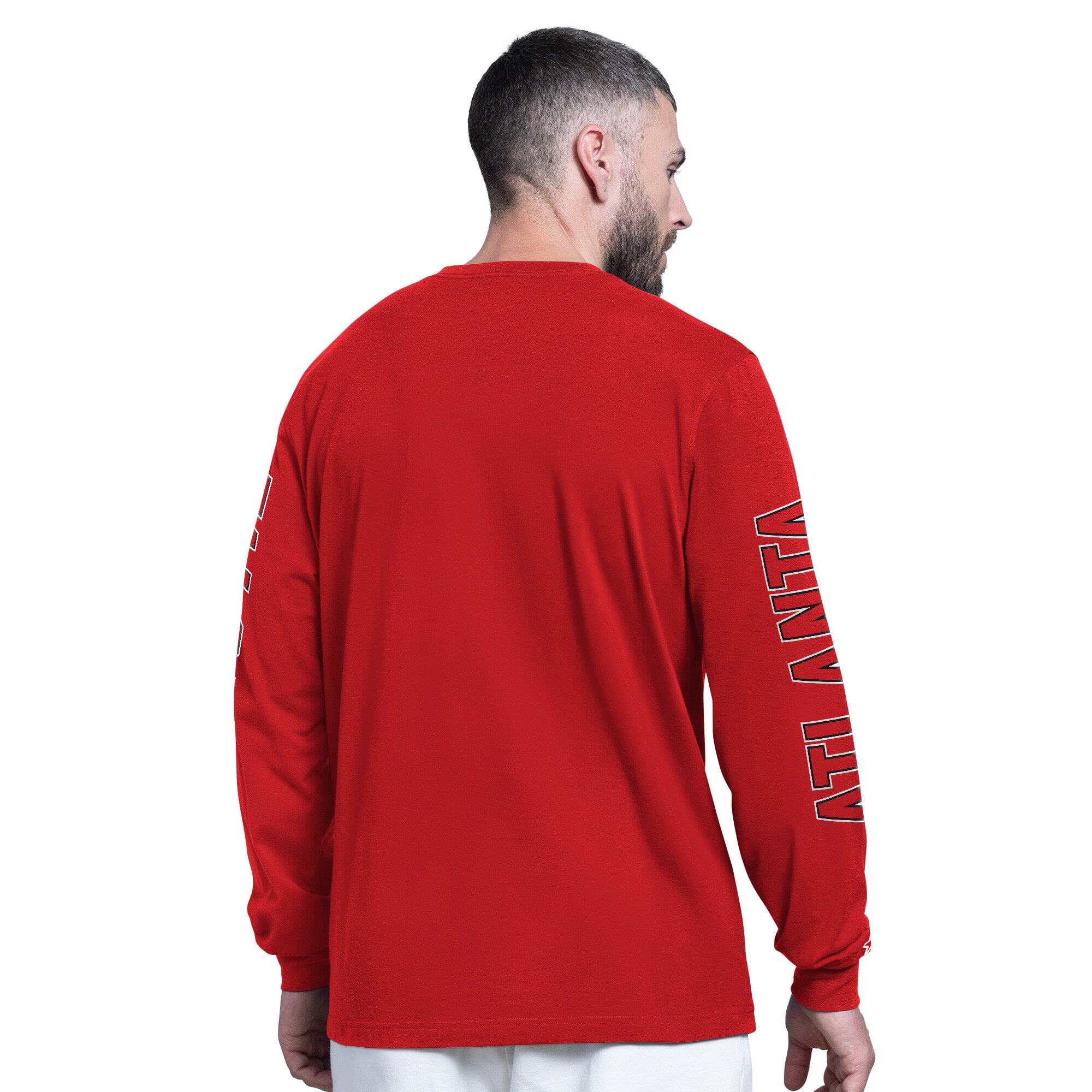 Men's Starter Red Atlanta Falcons Clutch Hit II Long-Sleeve T-Shirt