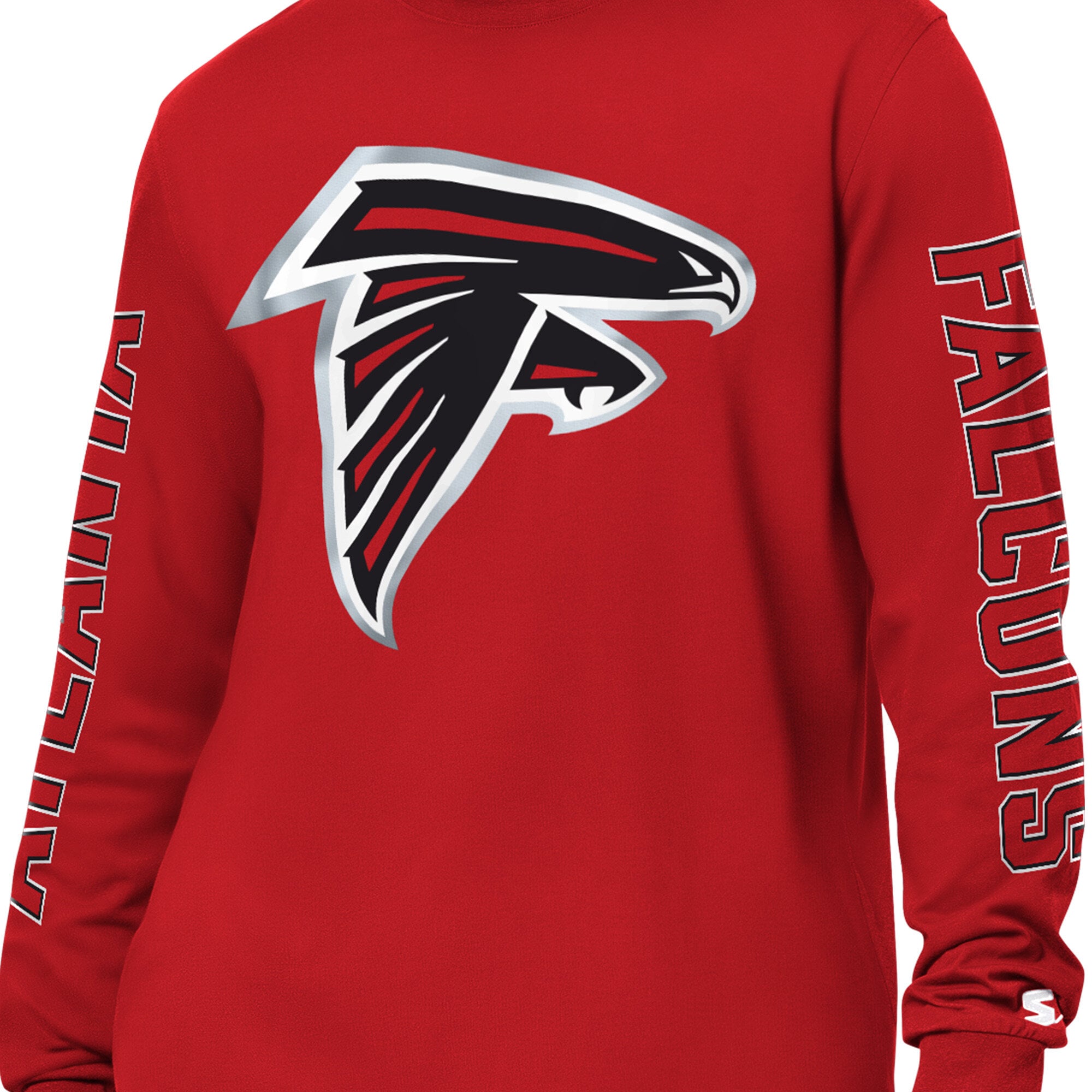 Men's Starter Red Atlanta Falcons Clutch Hit II Long-Sleeve T-Shirt