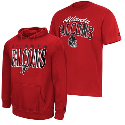 Atlanta Falcons Starter Logo T-Shirt & Hoodie Set - Red