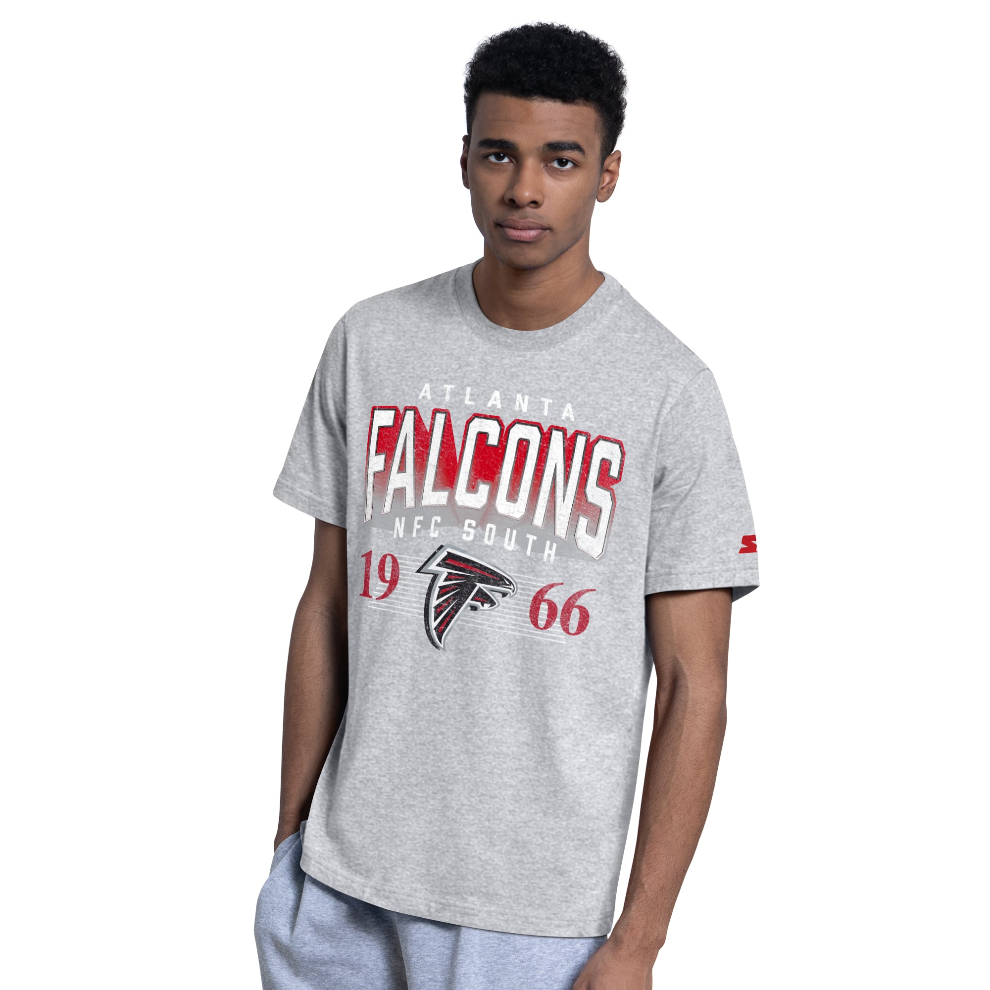 Ensemble de deux t-shirts à logo Starter rouge/gris chiné des Falcons d'Atlanta pour homme