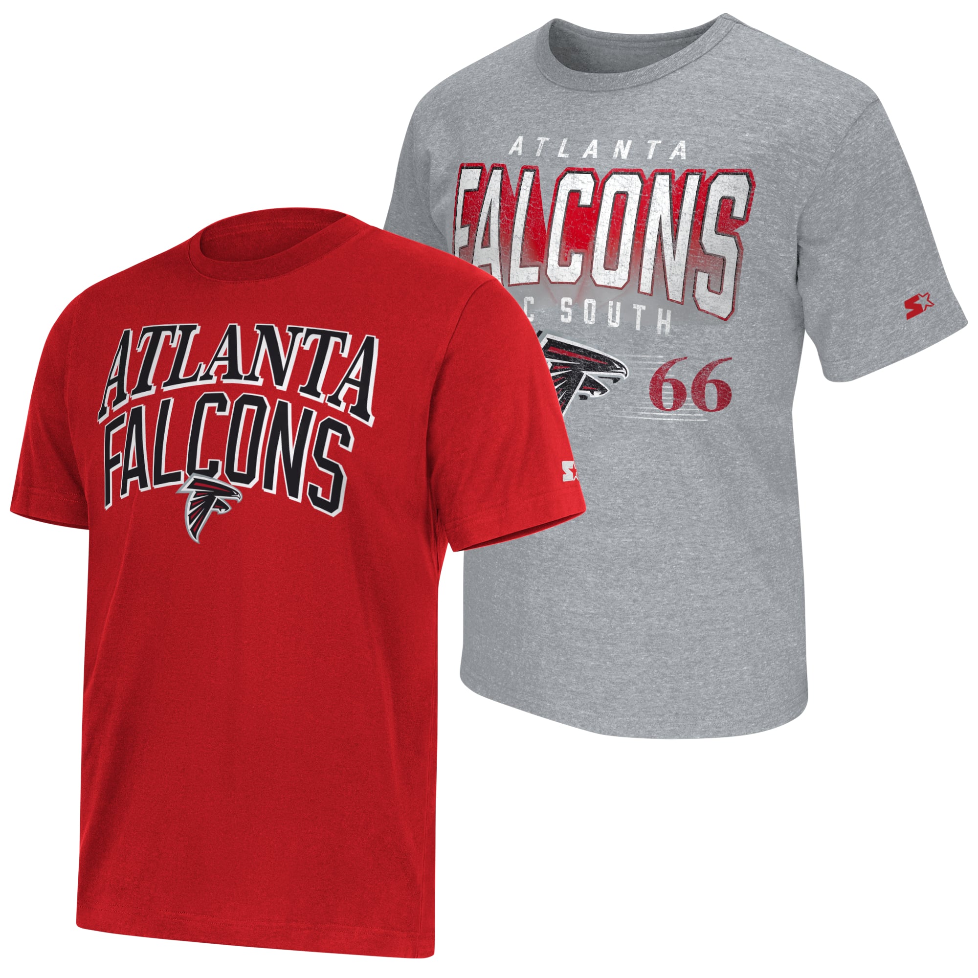 Ensemble de deux t-shirts à logo Starter rouge/gris chiné des Falcons d'Atlanta pour homme