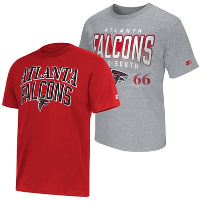  Atlanta Falcons Starter Two-Pack Logo T-Shirt Set - Red/Heather Gray
