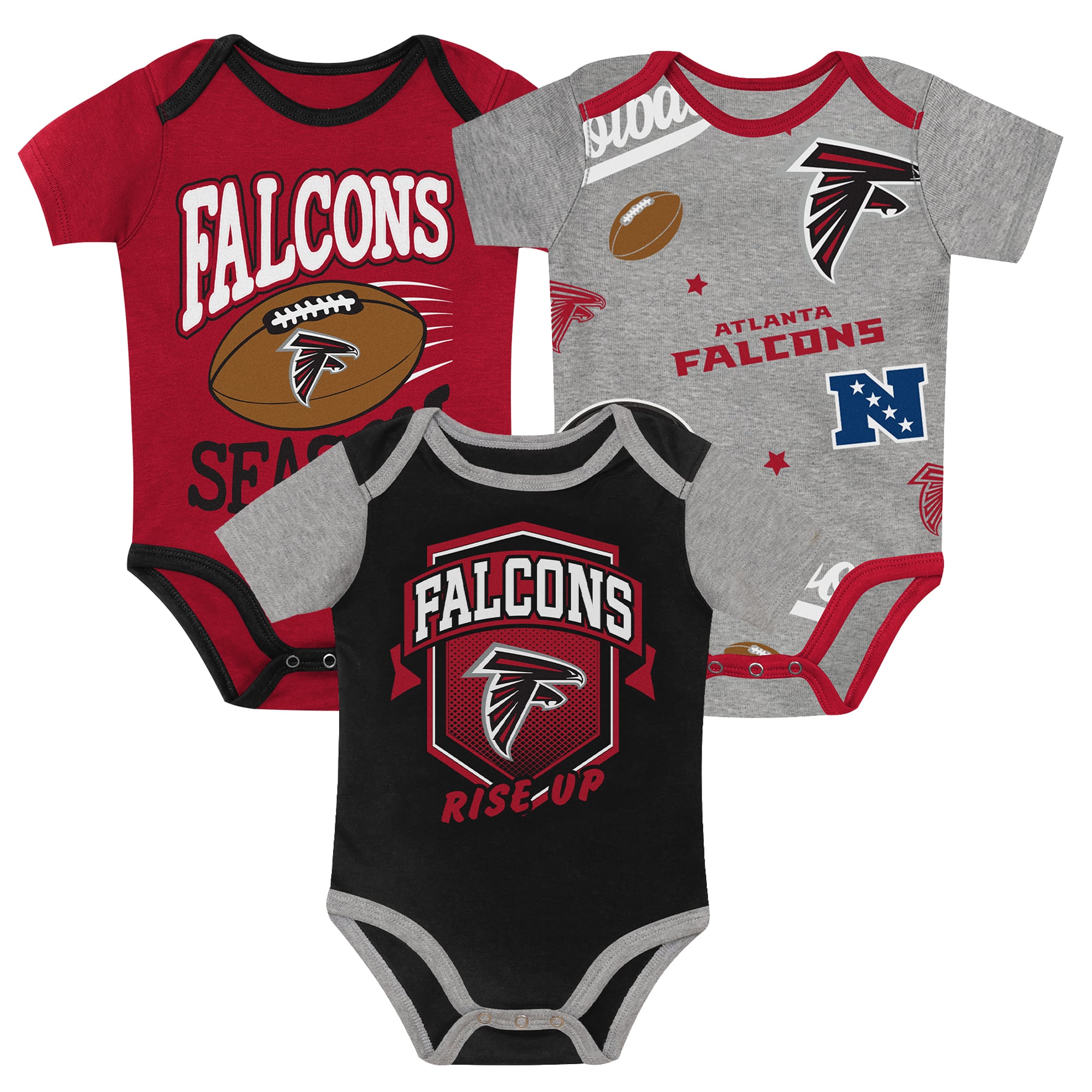 Newborn Outerstuff Atlanta Falcons First Round Pick Three-Piece Bodysuit Set