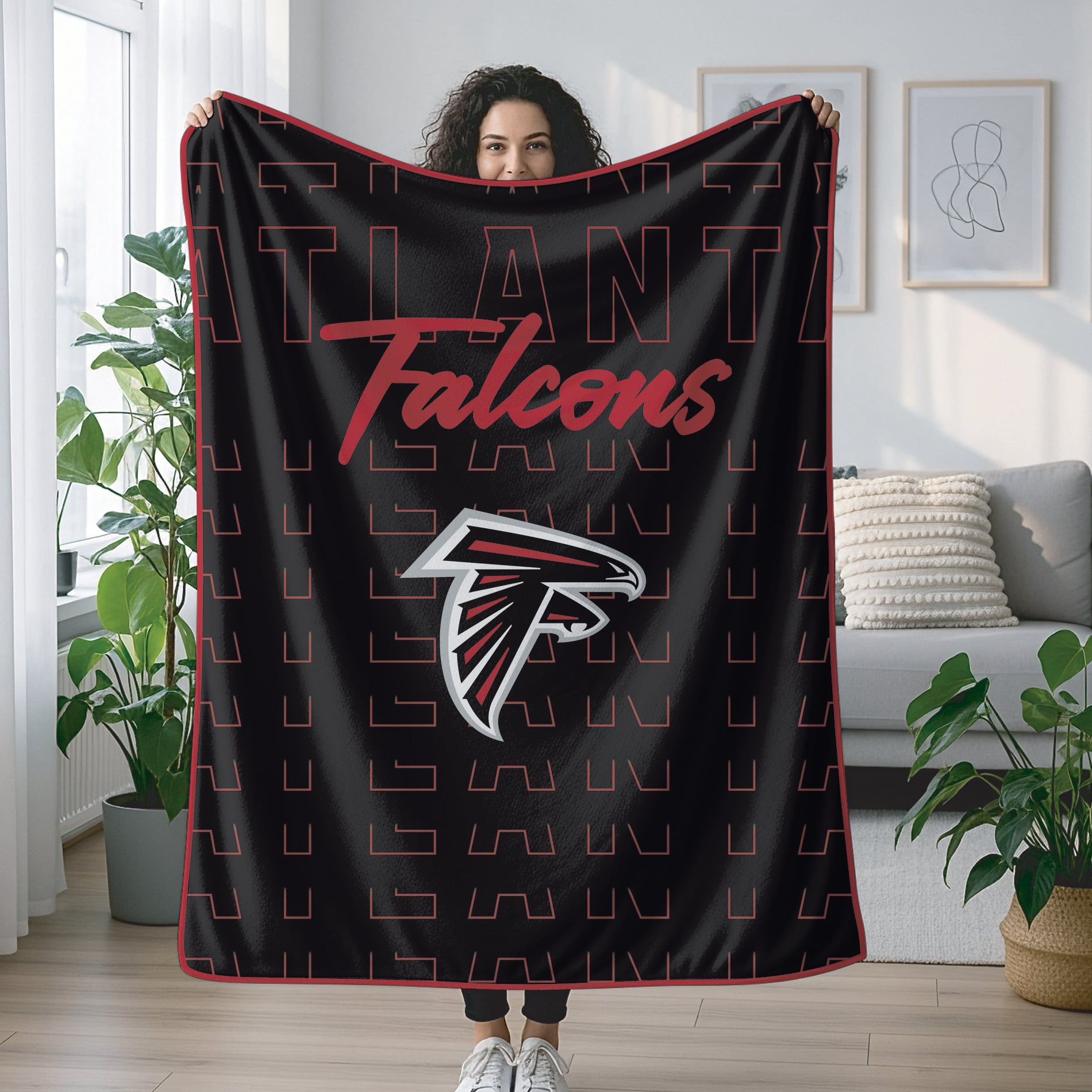 Pegasus Atlanta Falcons Echo Script Fade 50" x 60" Ultra Soft Throw Blanket