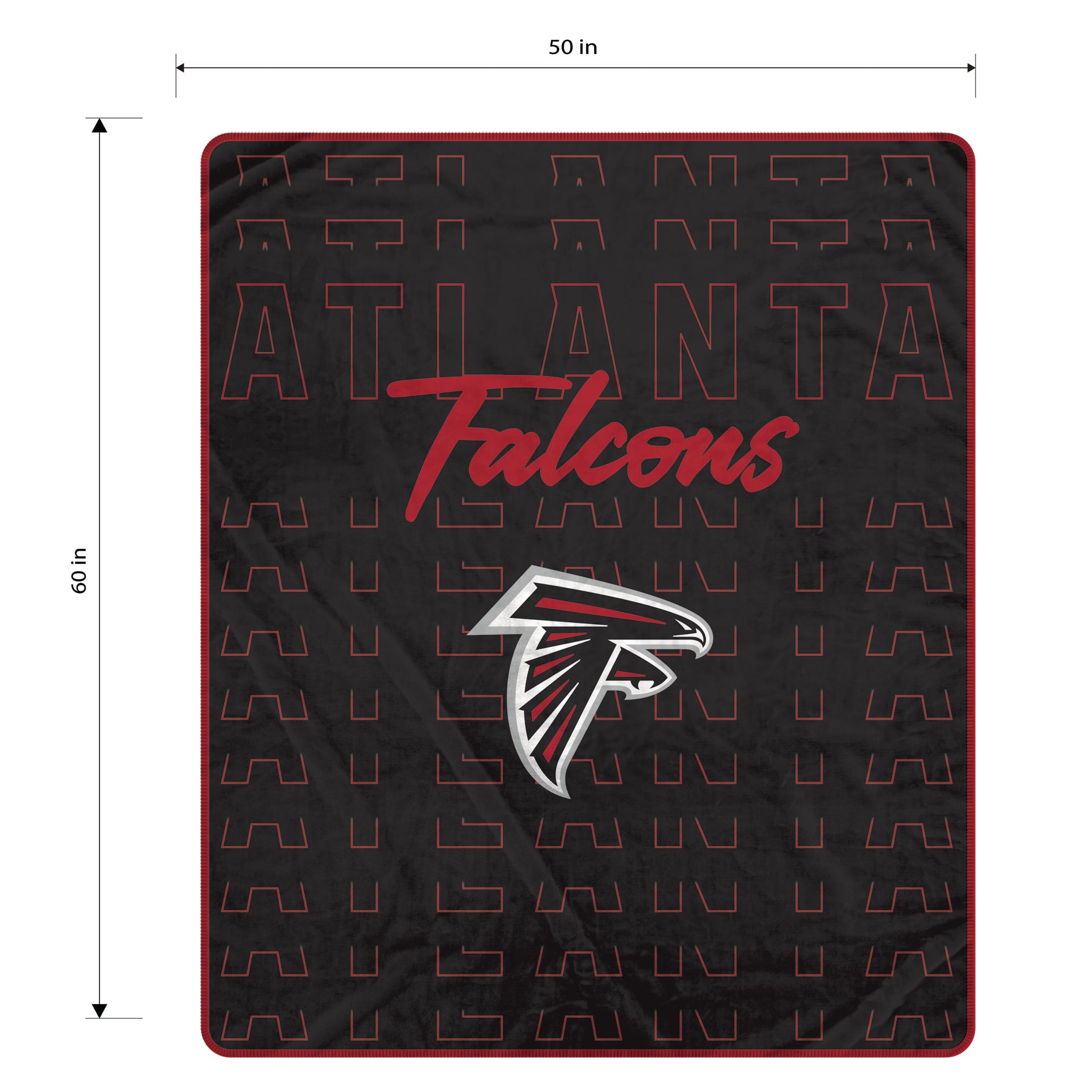 Pegasus Atlanta Falcons Echo Script Fade 50" x 60" Ultra Soft Throw Blanket