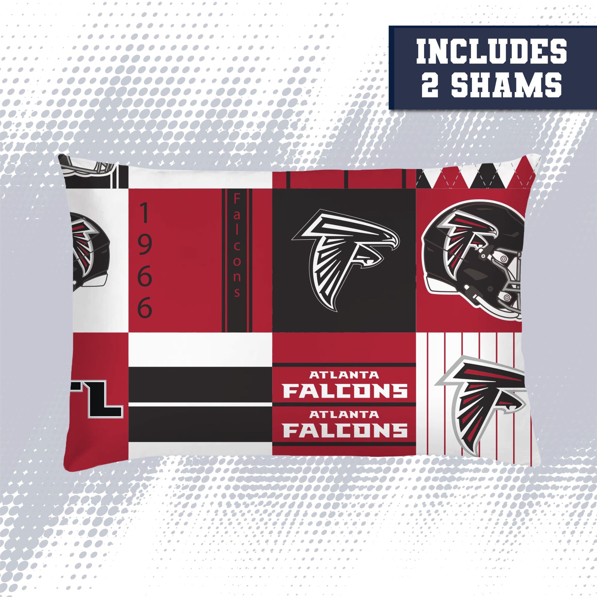 Ensemble de literie trois pièces à carreaux patchwork Pegasus Atlanta Falcons (grand lit/queen)