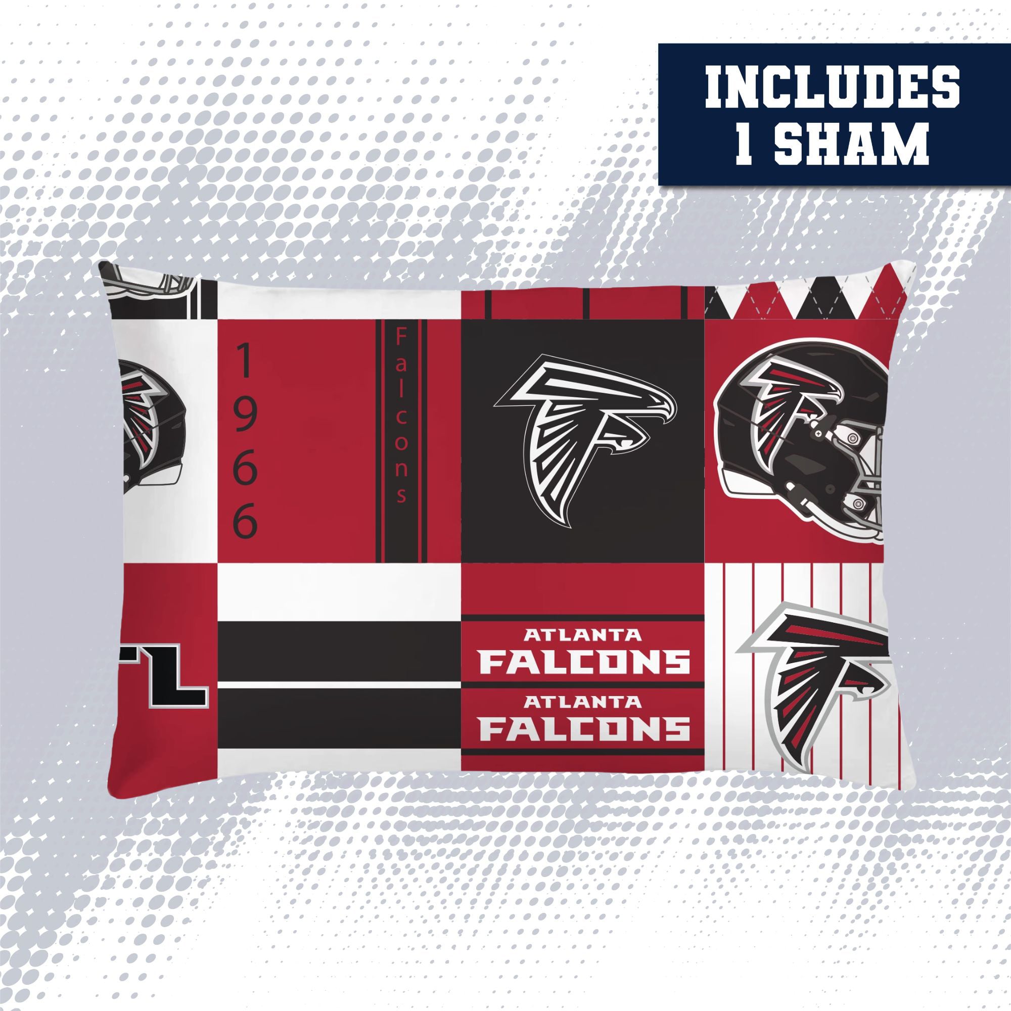 Ensemble de literie deux pièces Pegasus Atlanta Falcons Patchwork Plaid pour lit simple/simple XL