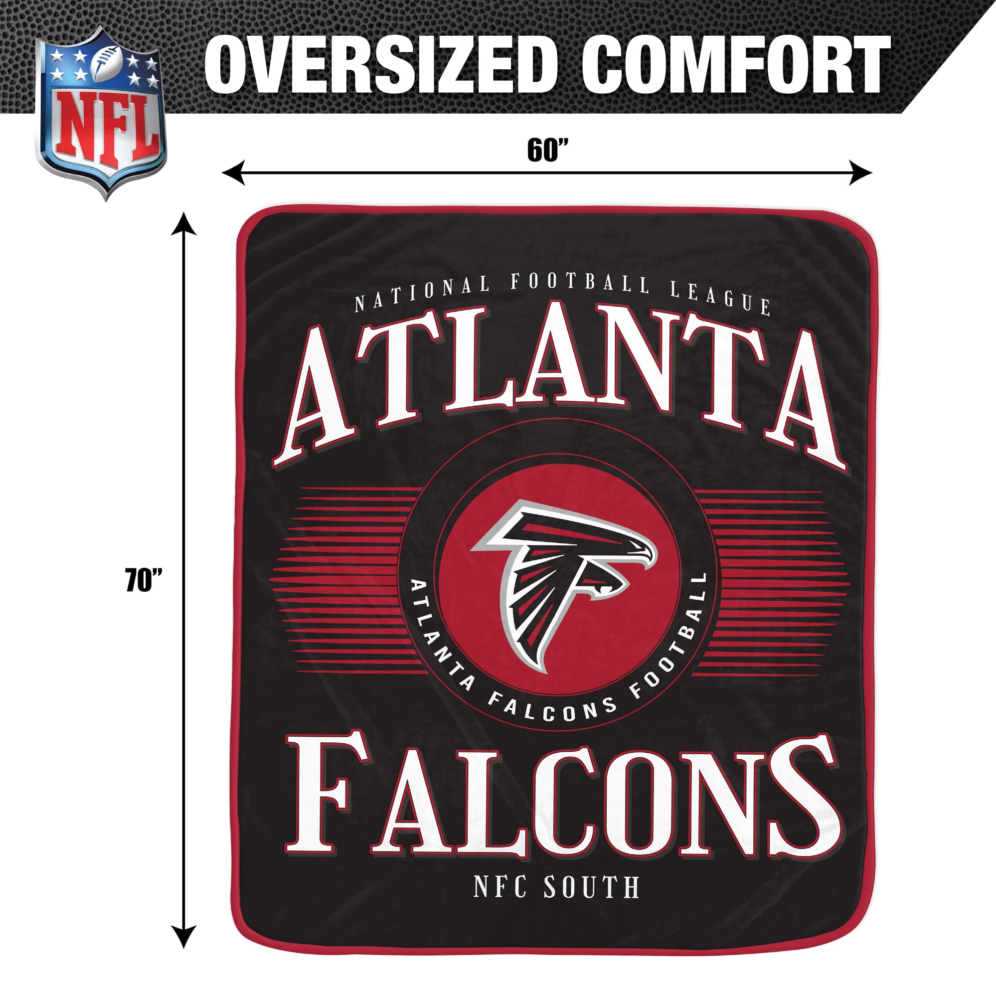 Pegasus Atlanta Falcons Spotlight Arch 60" x 70" Ultra Soft Throw Blanket