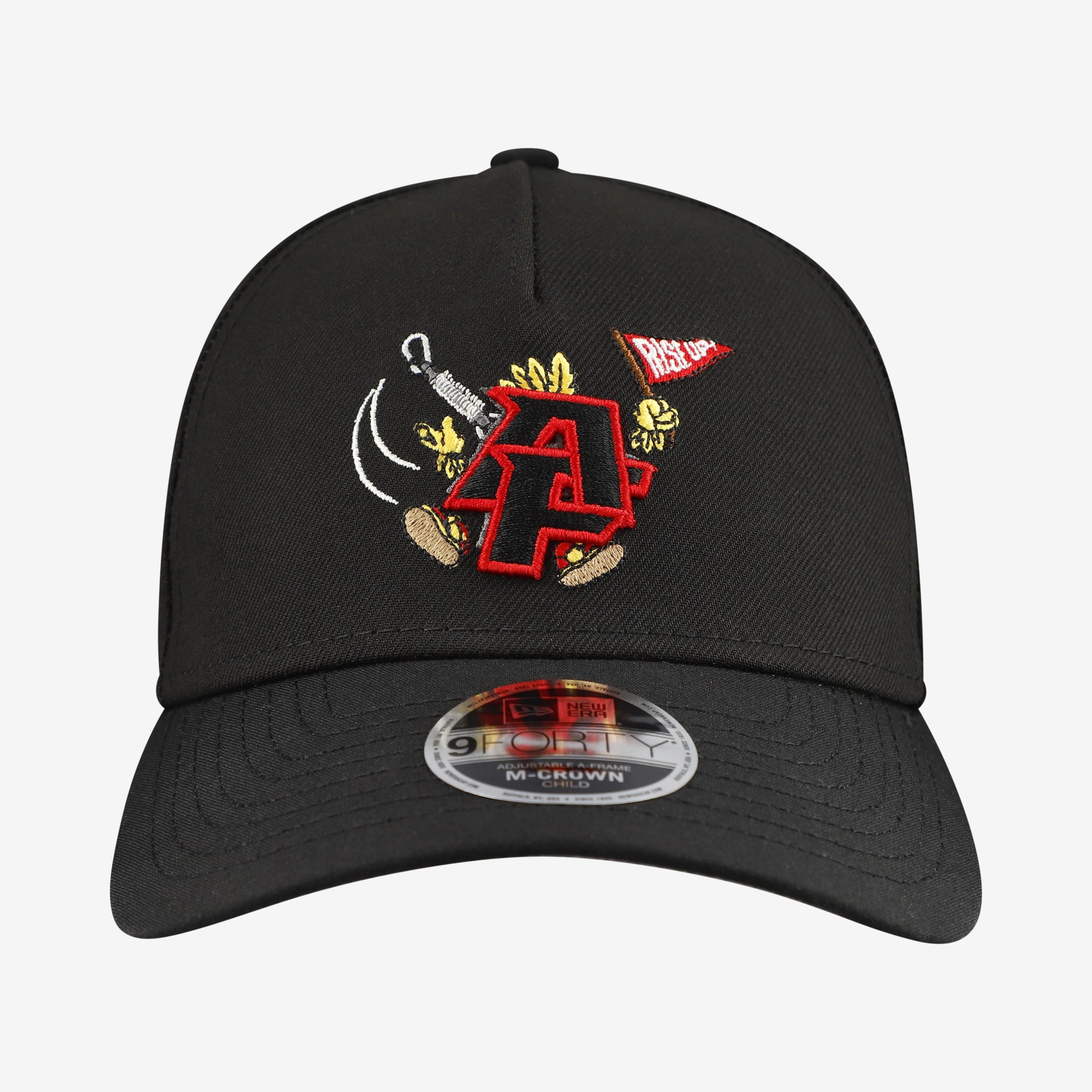 Casquette ajustable New Era 9FORTY M-Crown A-Frame noire à motif Atlanta Falcons pour enfants d'âge préscolaire