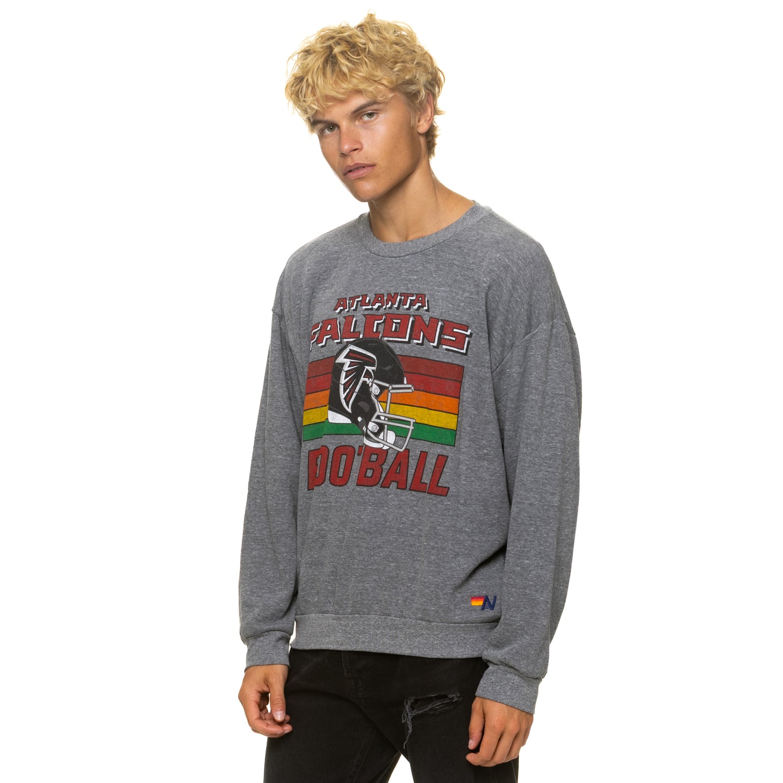 Sweat-shirt unisexe Aviator Nation gris chiné Atlanta Falcons, coupe décontractée, en mélange de trois matières.