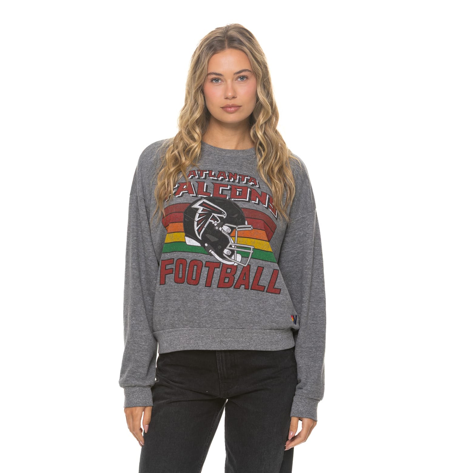 Sweat-shirt unisexe Aviator Nation gris chiné Atlanta Falcons, coupe décontractée, en mélange de trois matières.