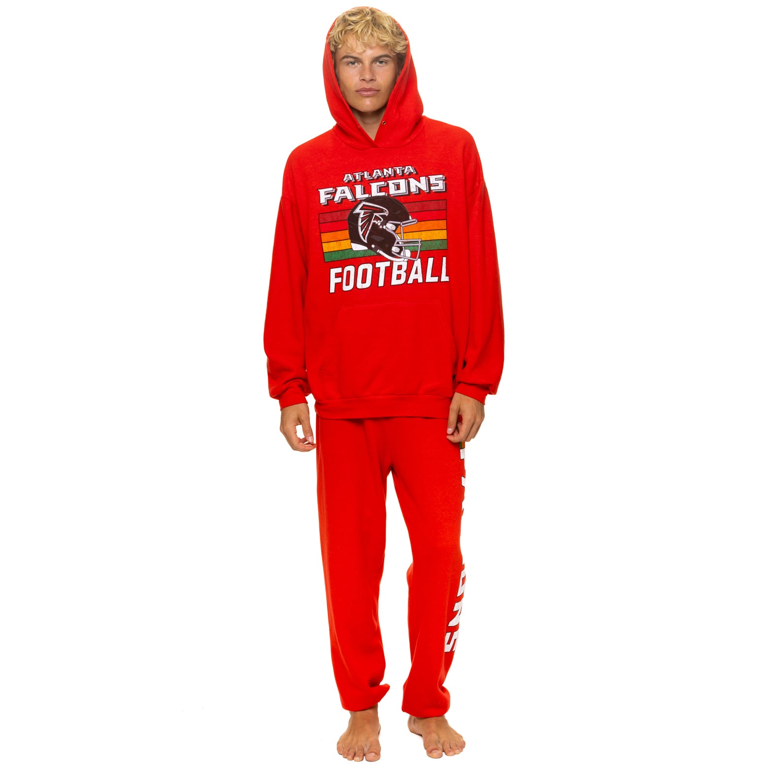 Sweat à capuche unisexe Aviator Nation rouge Atlanta Falcons, coupe décontractée, en mélange de trois matières.
