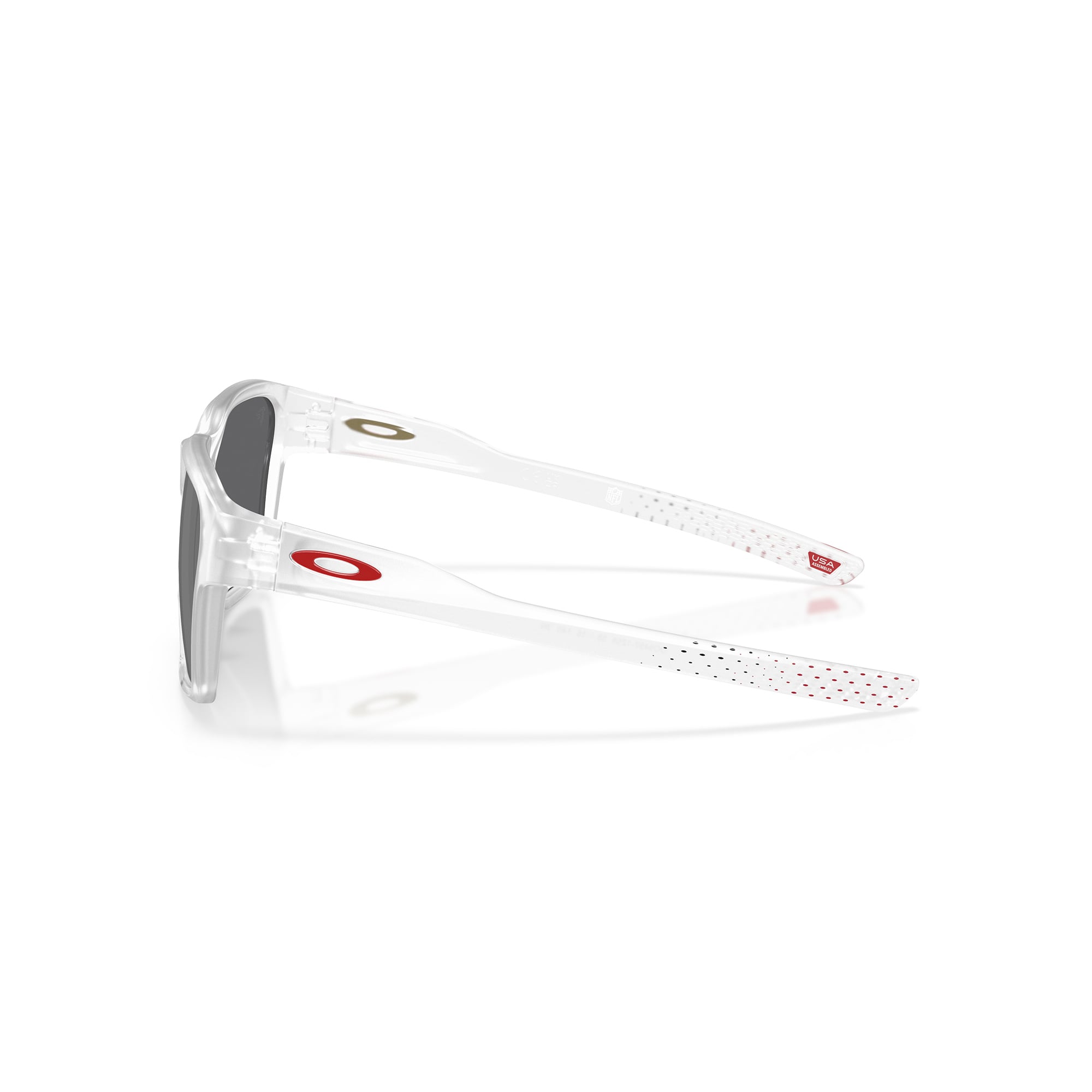 Unisex Oakley Atlanta Falcons Briza Matte Clear Sunglasses with Prizm Black Polarized Lenses
