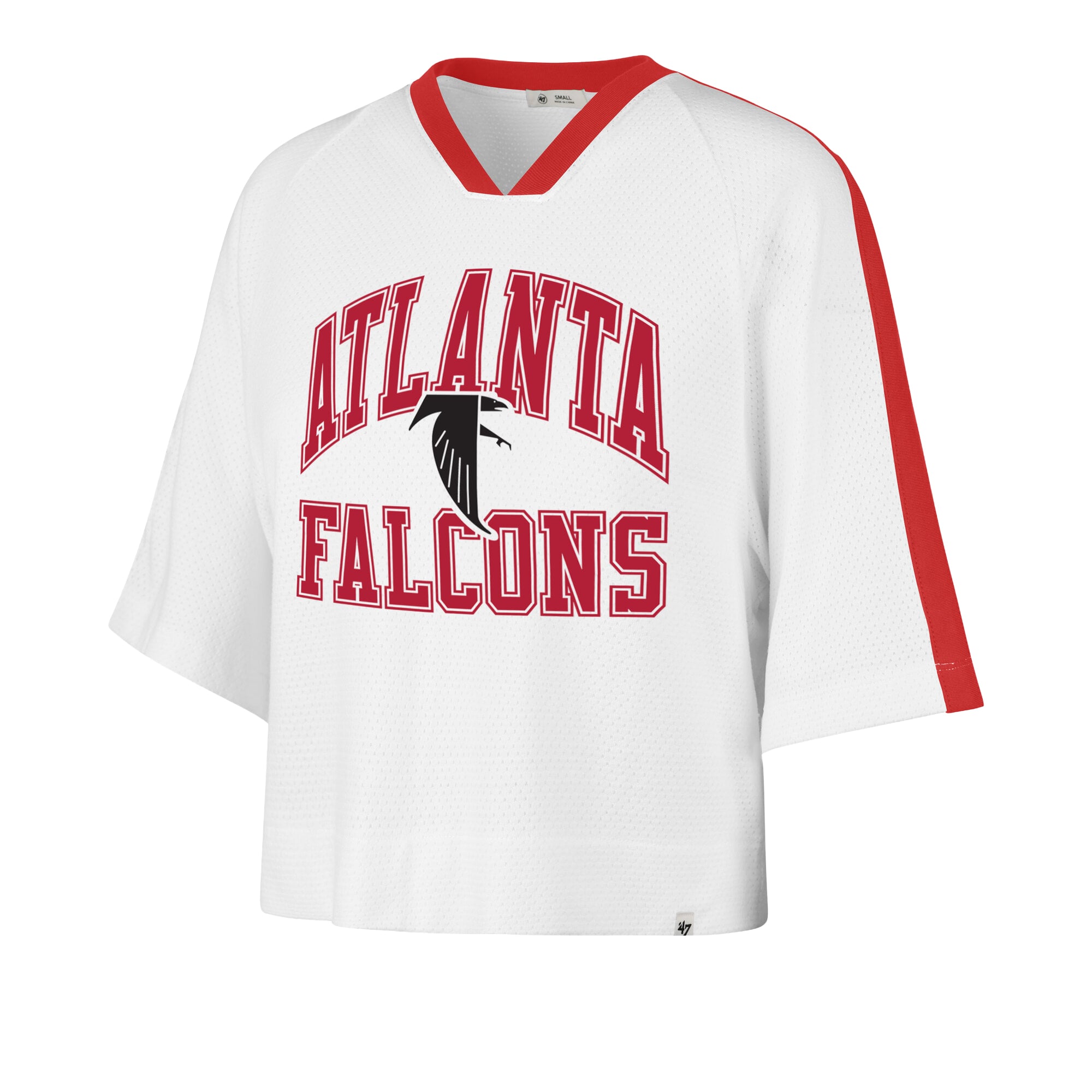T-shirt raglan à col en V blanc Atlanta Falcons '47 pour femme