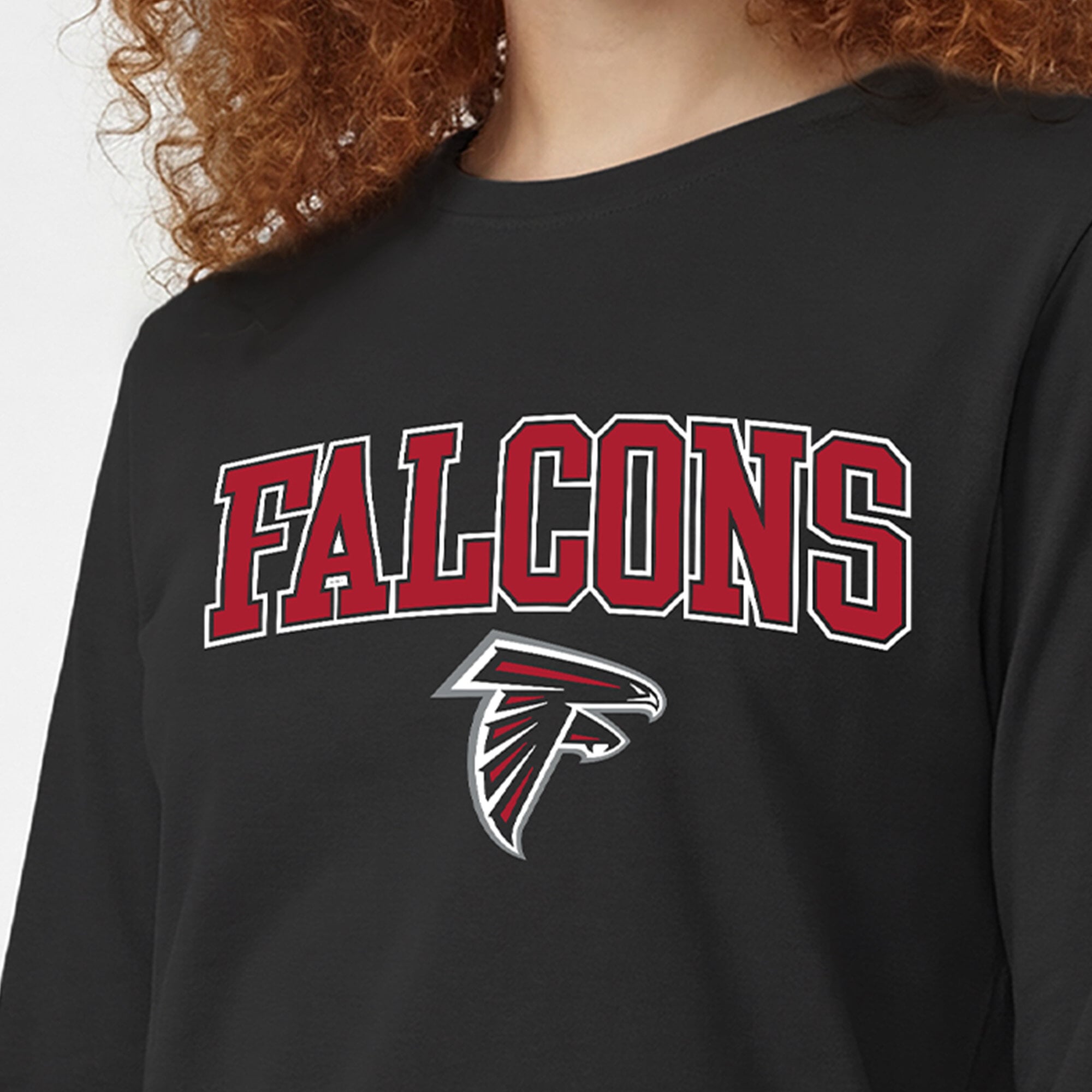 Women's Champion Black Atlanta Falcons Core Logo Long Sleeve T-Shirt