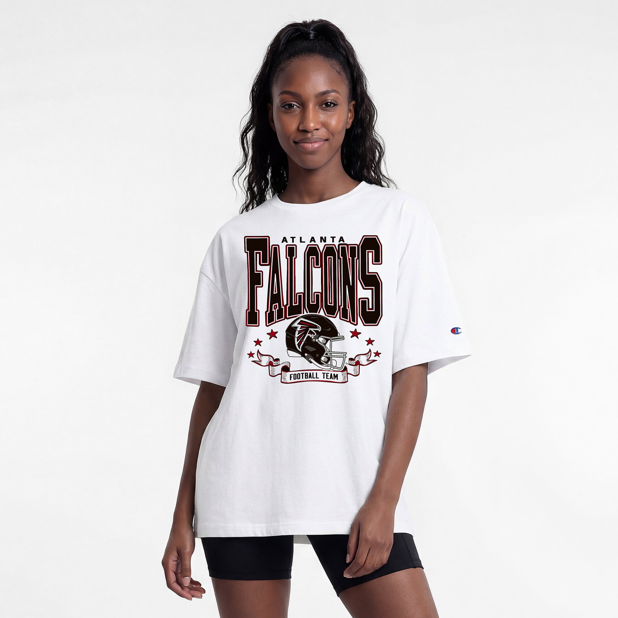Women's Champion White Atlanta Falcons Oversized T-Shirt