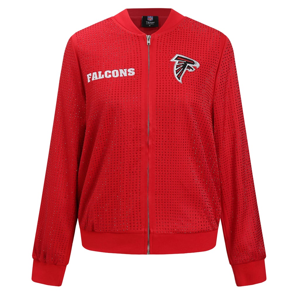 Women's FABGATING by Cuce Red Atlanta Falcons Crystal Full-Zip Bomber ...