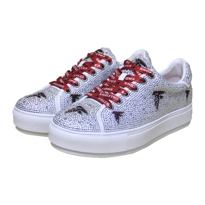  Atlanta Falcons FABGATING by Cuce Women's Crystal Team Logo Sneakers - White