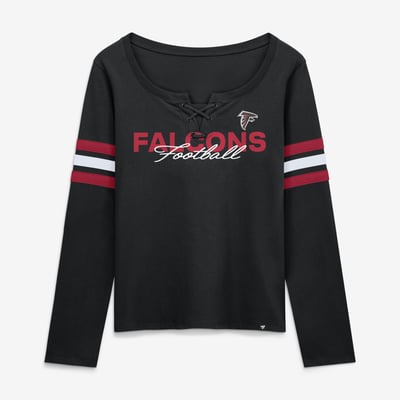  Atlanta Falcons Fanatics Women's Team First Coverage Scheme Lace-Up Long Sleeve T-Shirt - Black