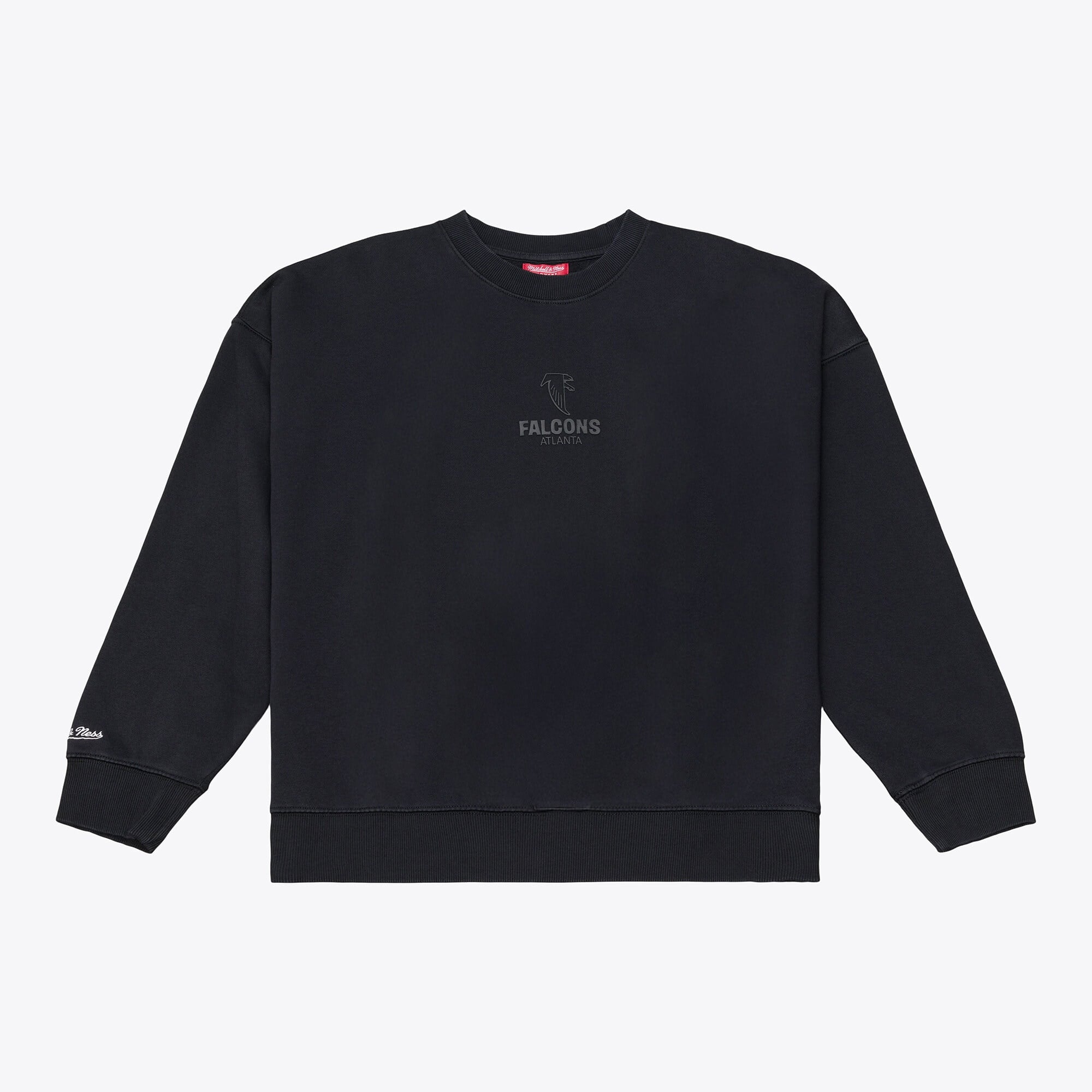 Women's Mitchell & Ness Black Atlanta Falcons Core Essentials Micro Logo Fleece Sweatshirt