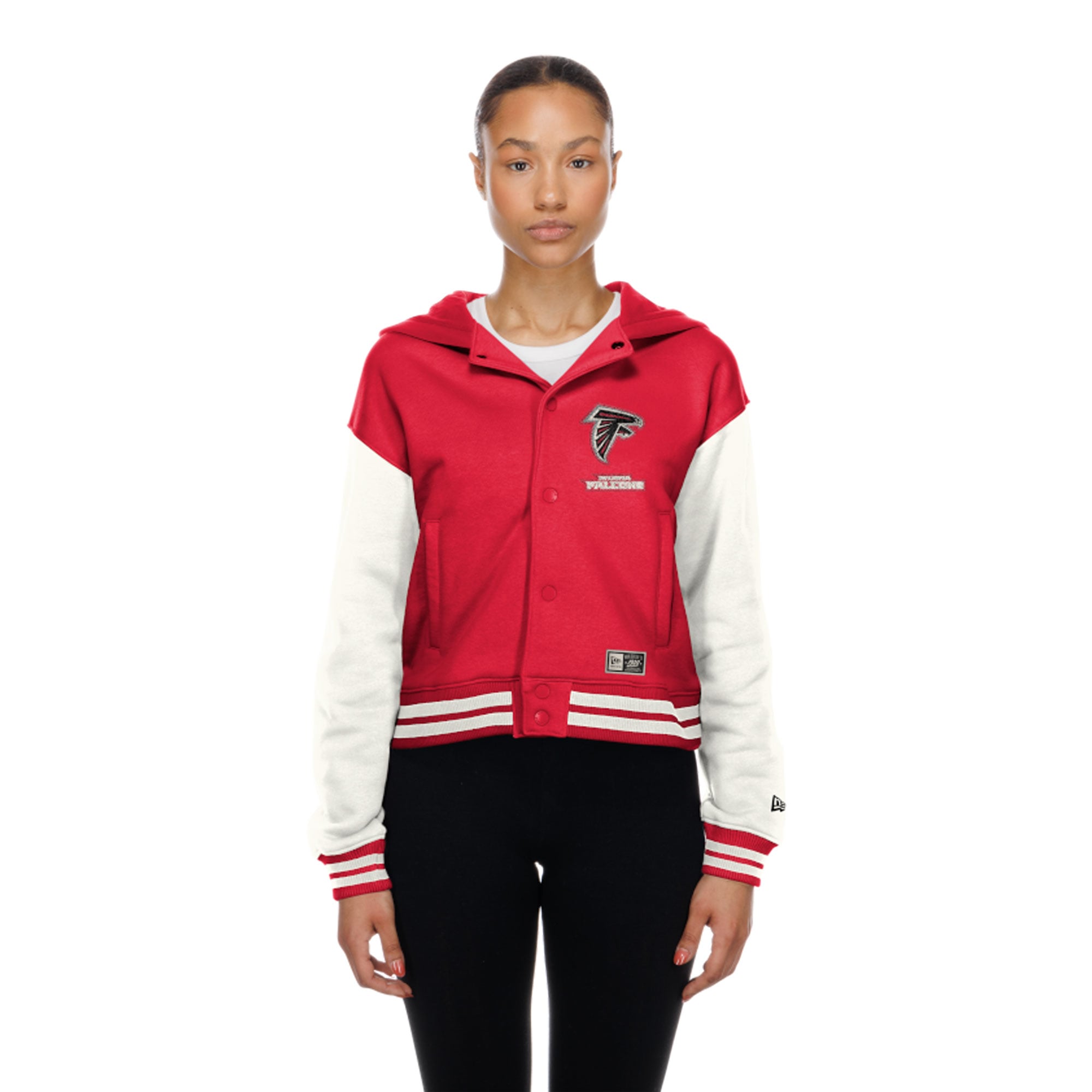 Women's New Era Atlanta Falcons Red Throwback Full-Snap Hooded Jacket