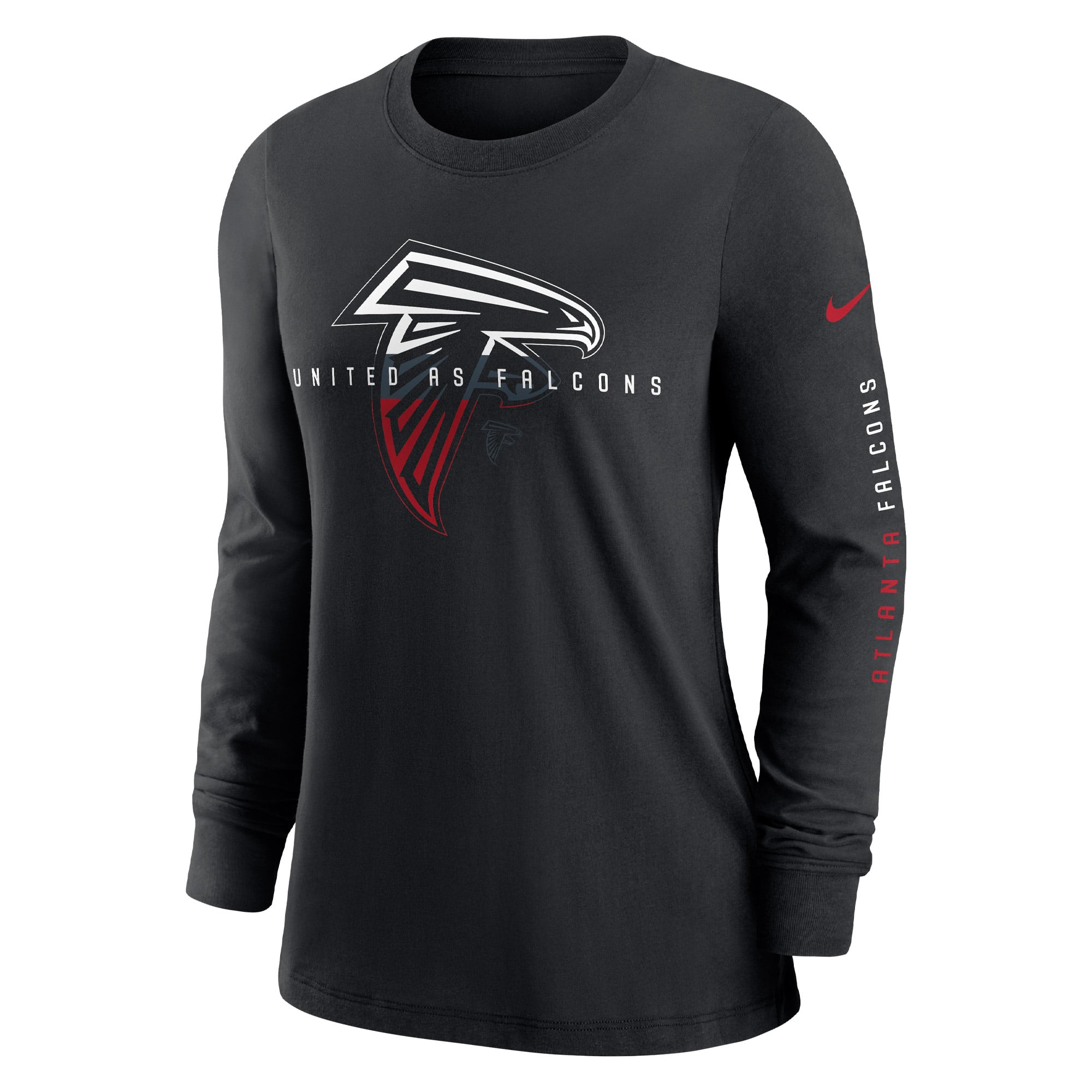 Women's Nike Black Atlanta Falcons Prime Split Long Sleeve T-Shirt