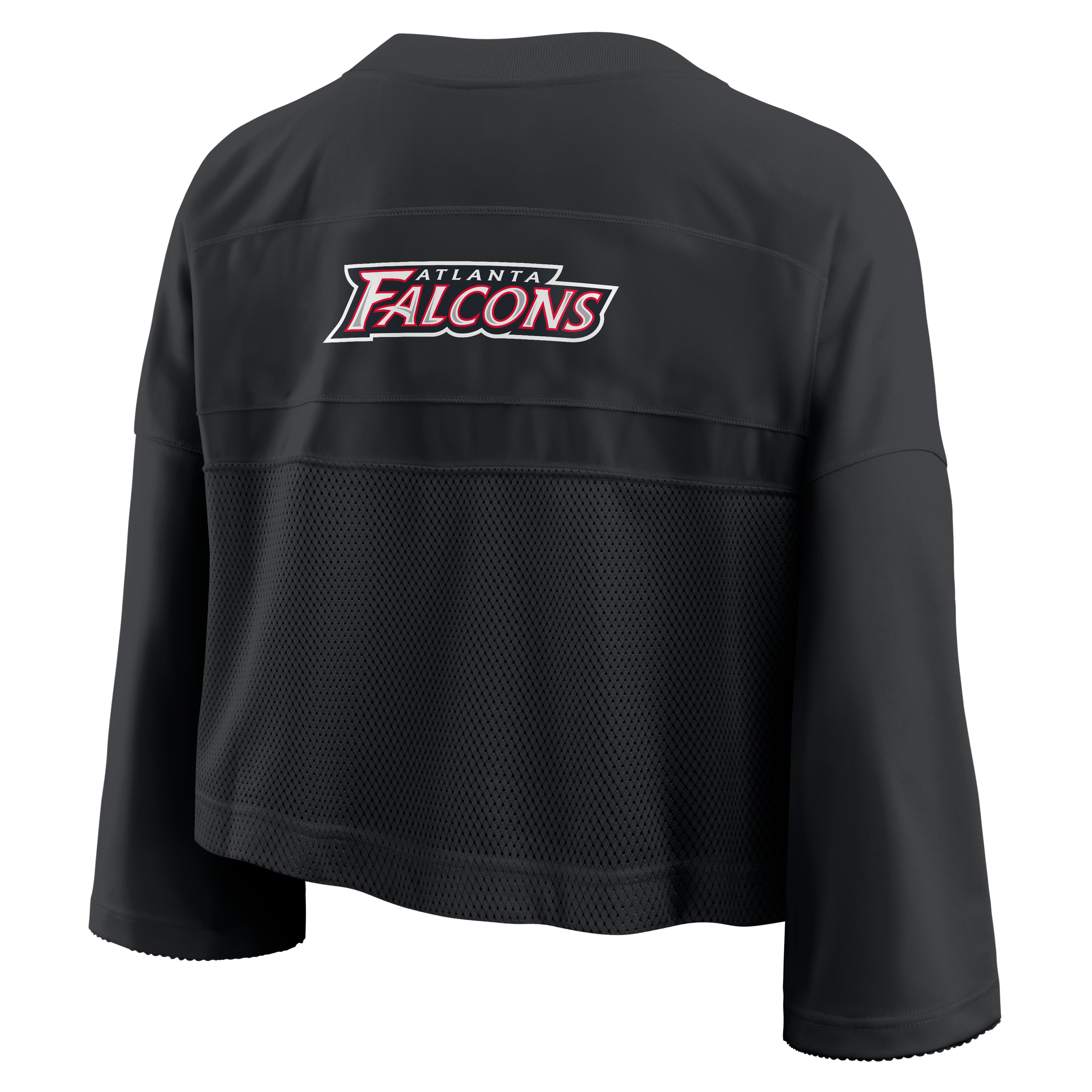 Women's Nike Black Atlanta Falcons Rewind Cropped Mesh Dri-FIT Fashion Jersey