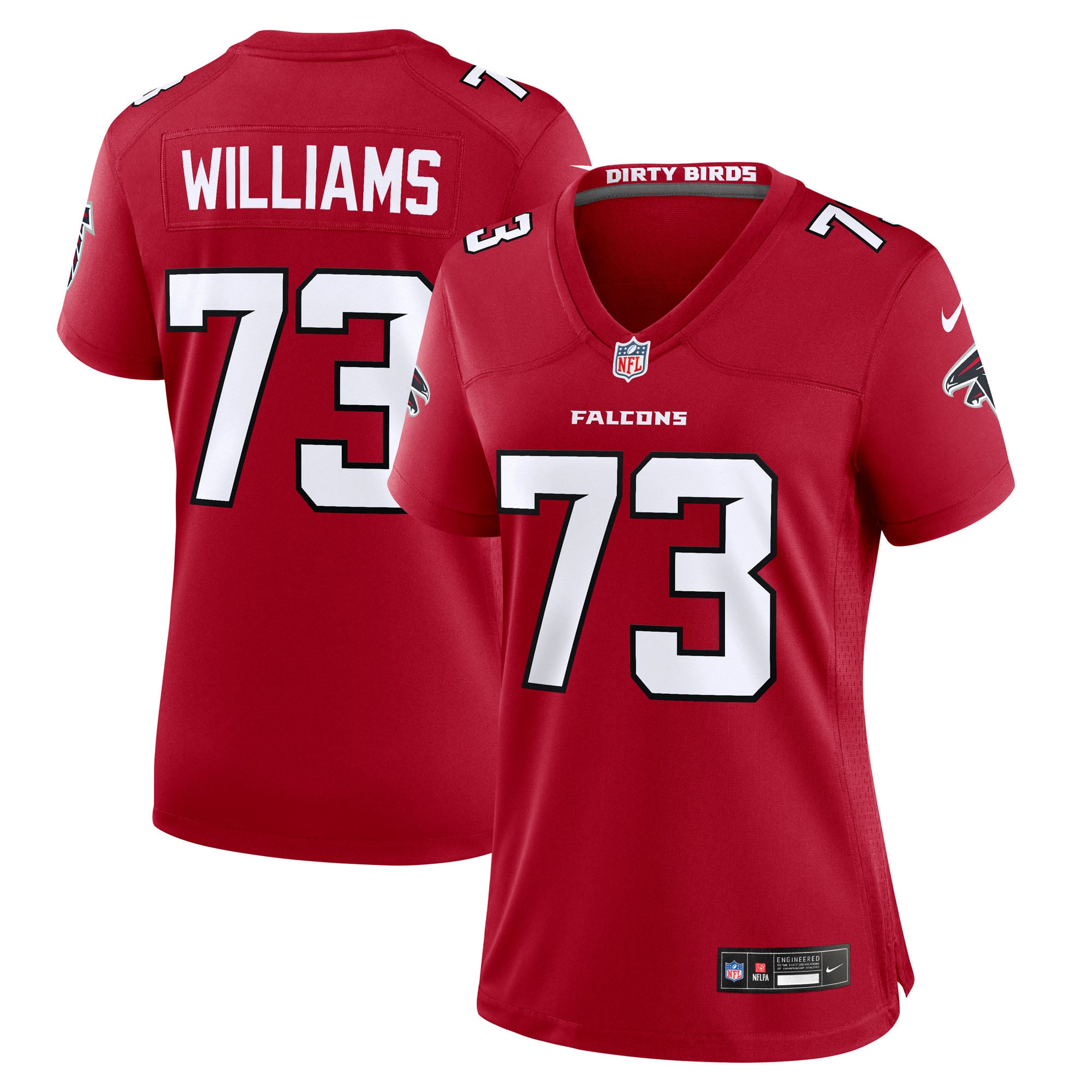 Maillot de match Nike Cameron Williams rouge des Falcons d'Atlanta pour femmes