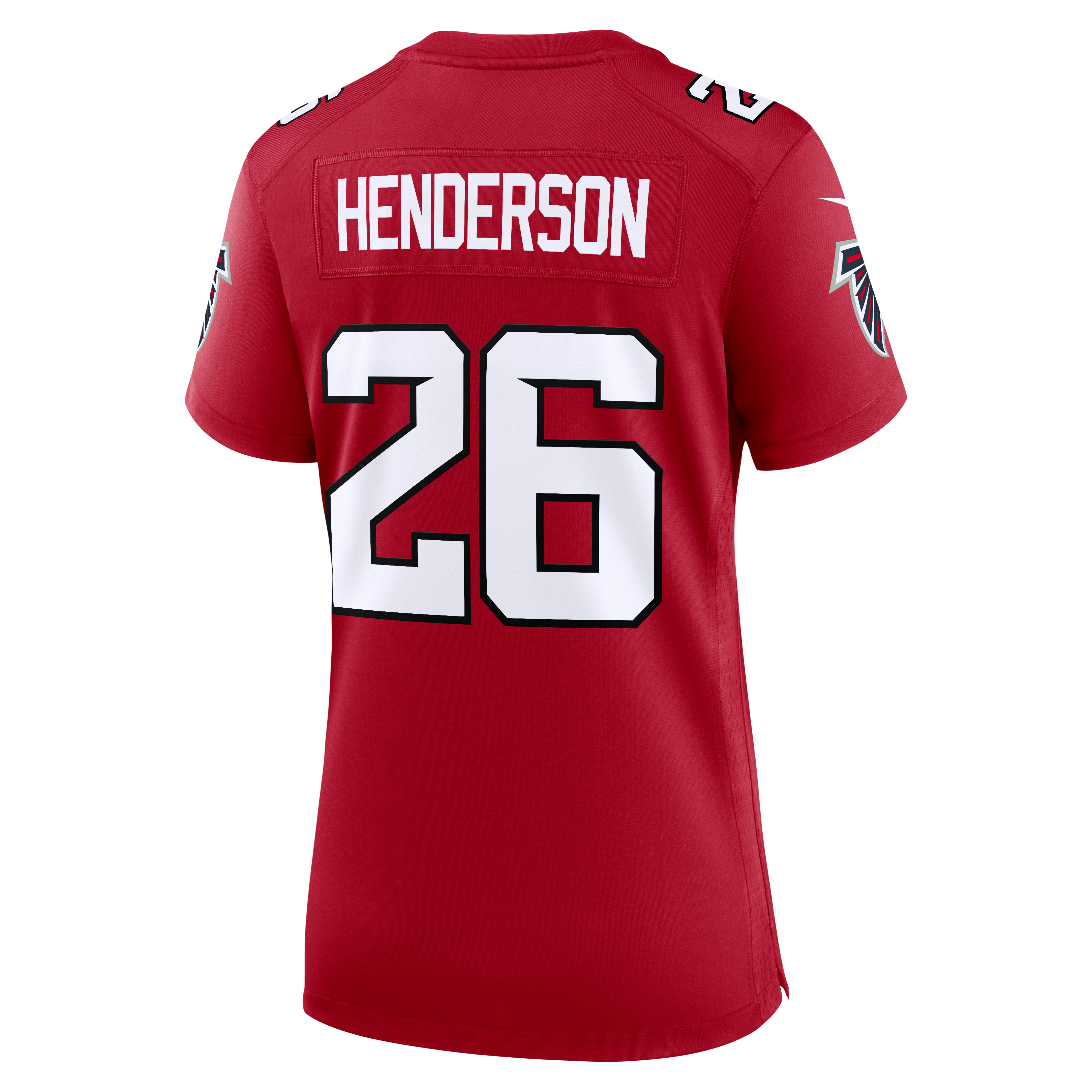 Maillot de match Nike CJ Henderson rouge des Falcons d'Atlanta pour femmes