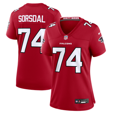 Colby Sorsdal Atlanta Falcons Nike Women's Team Game Jersey - Red