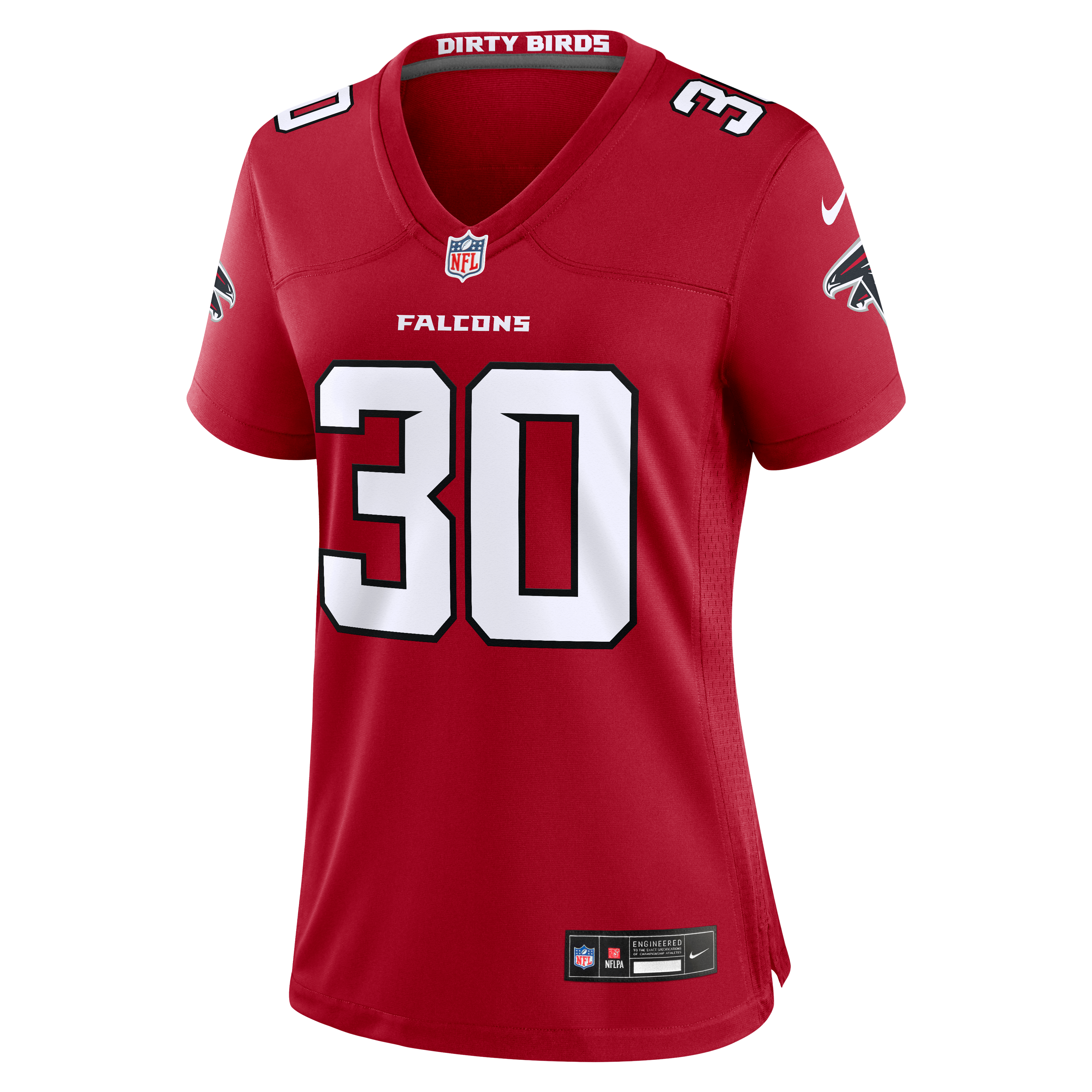 Maillot de match Nike Darnay Holmes rouge des Falcons d'Atlanta pour femmes