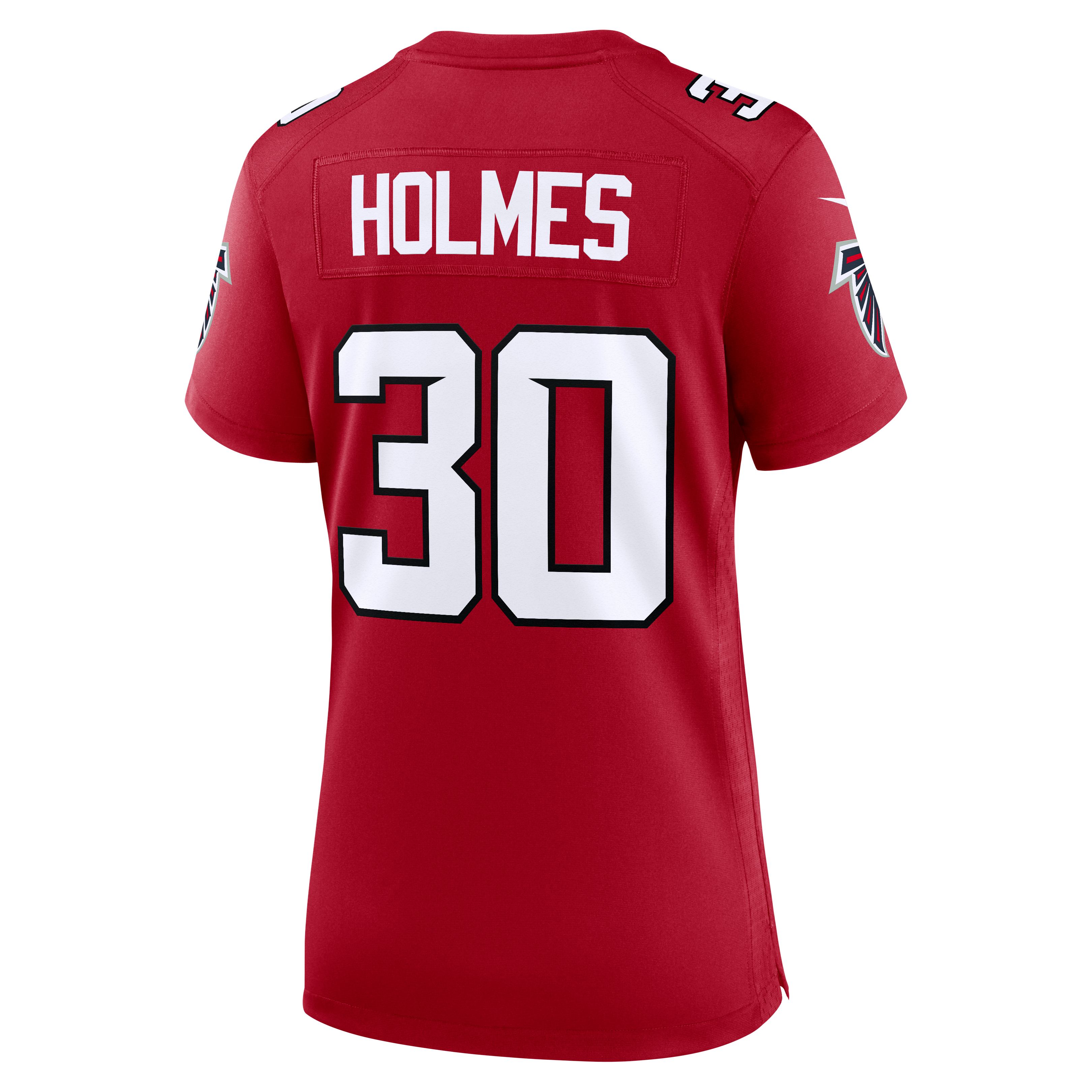 Maillot de match Nike Darnay Holmes rouge des Falcons d'Atlanta pour femmes
