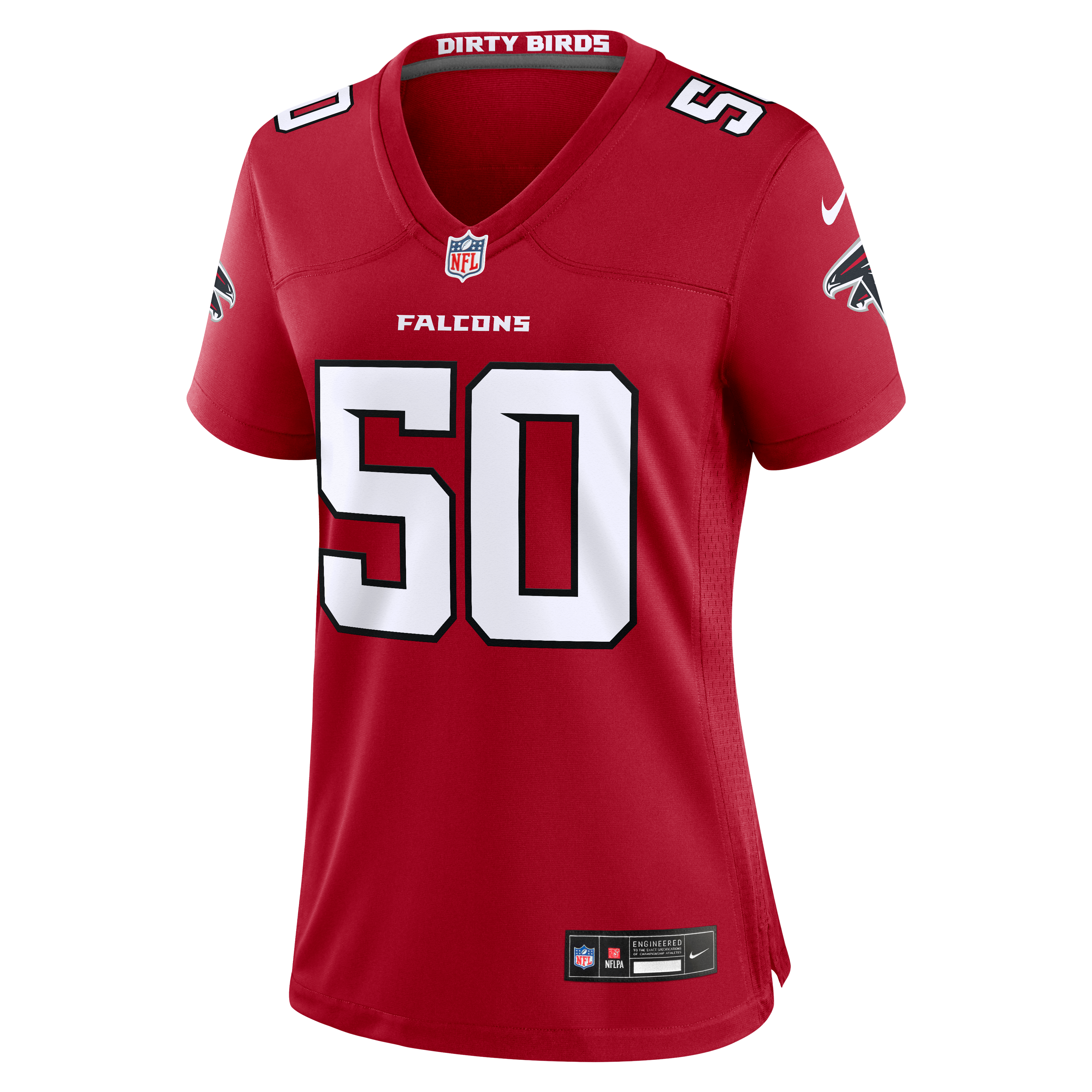 Maillot de match Nike Deangelo Malone rouge des Falcons d'Atlanta pour femmes
